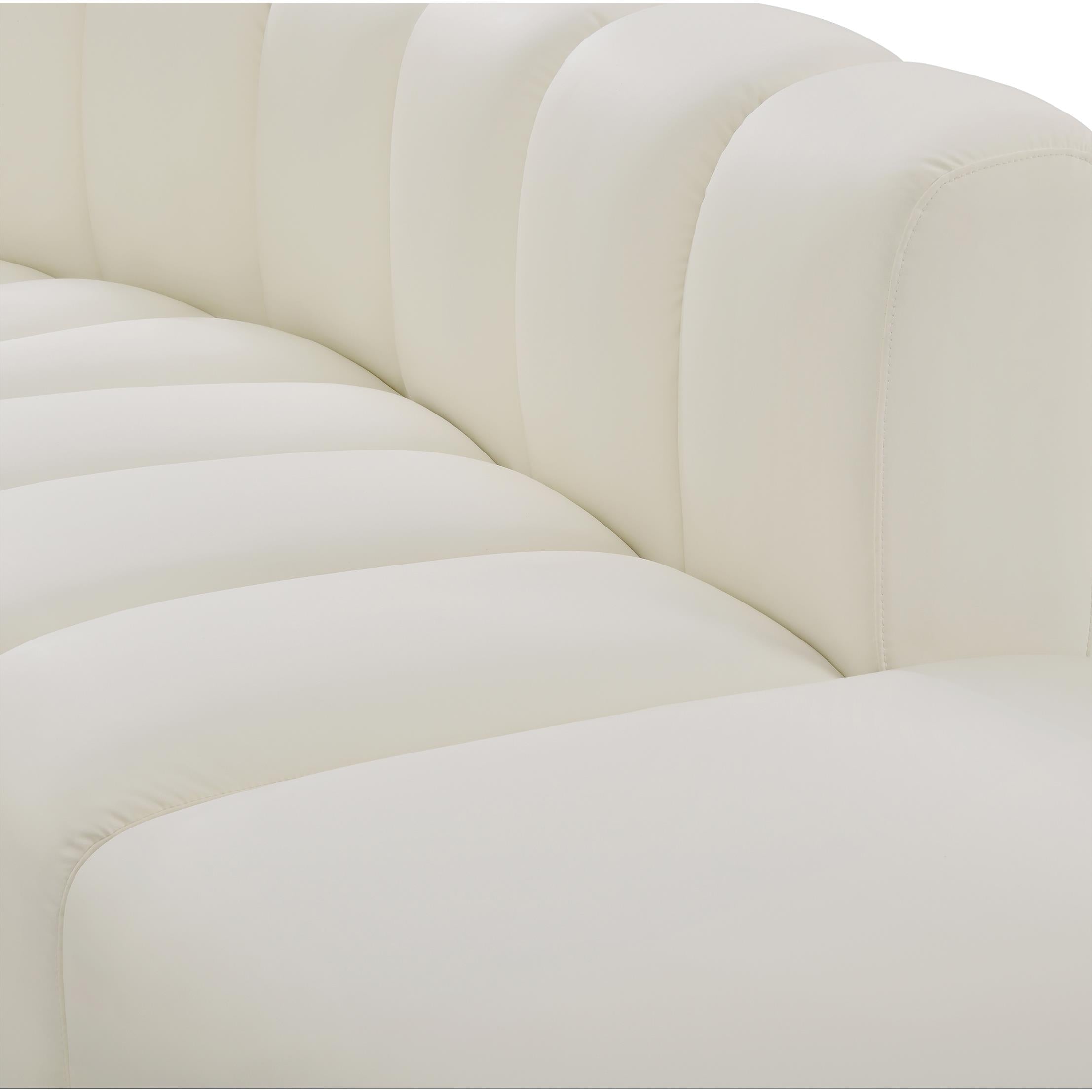 Meridian Arc Cream Vegan Leather Curved Corner