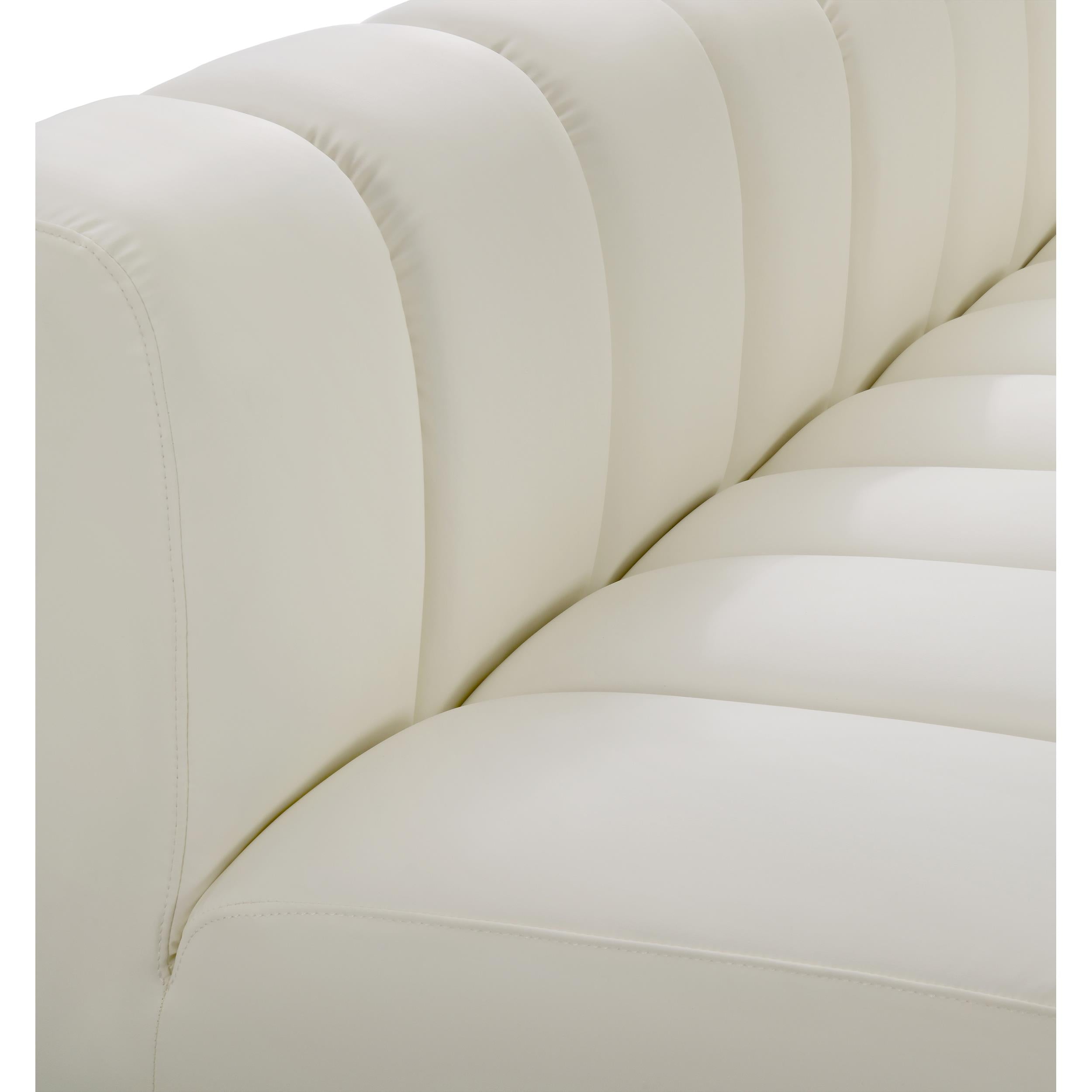 Meridian Arc Cream Vegan Leather Curved Corner