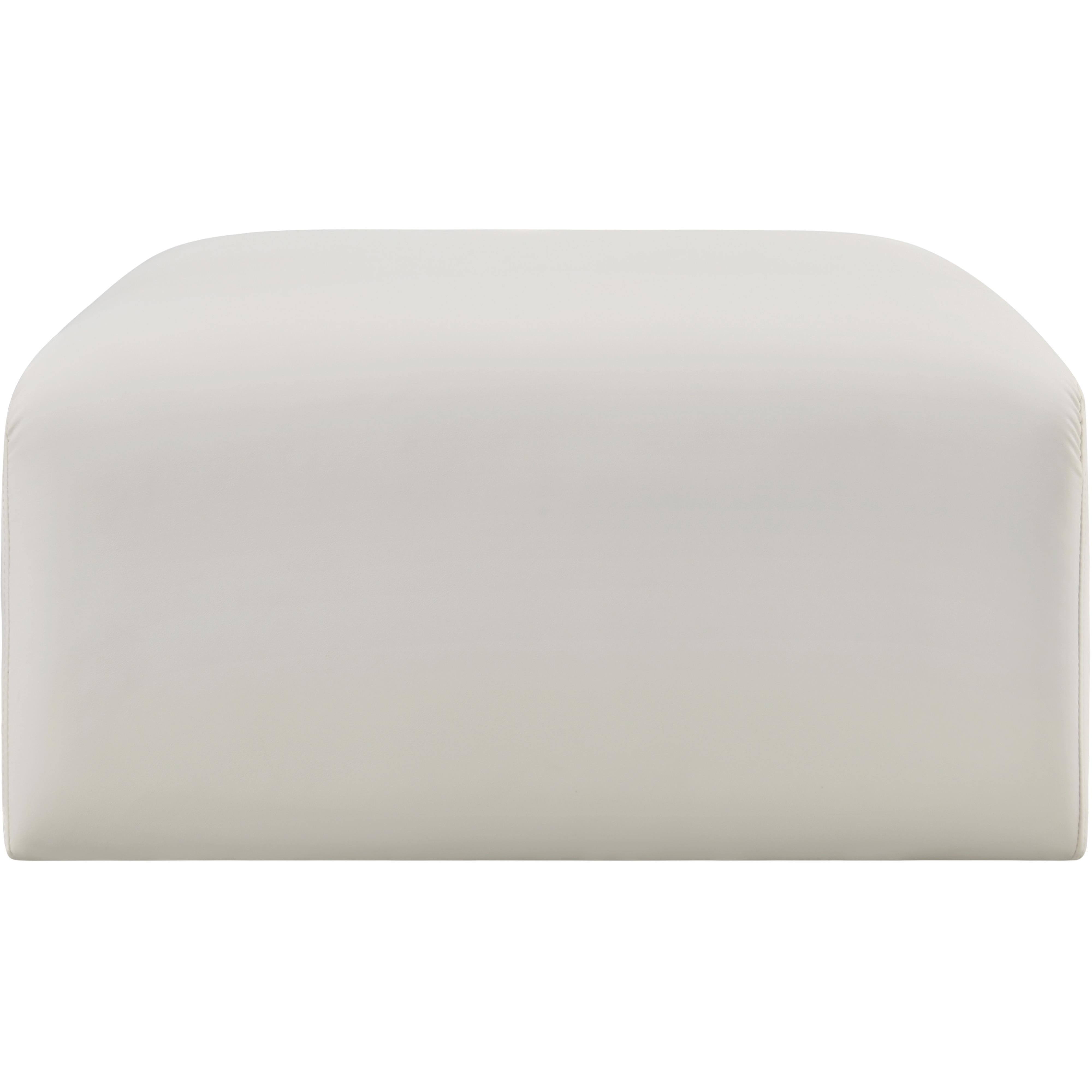 Meridian Arc Cream Vegan Leather Ottoman