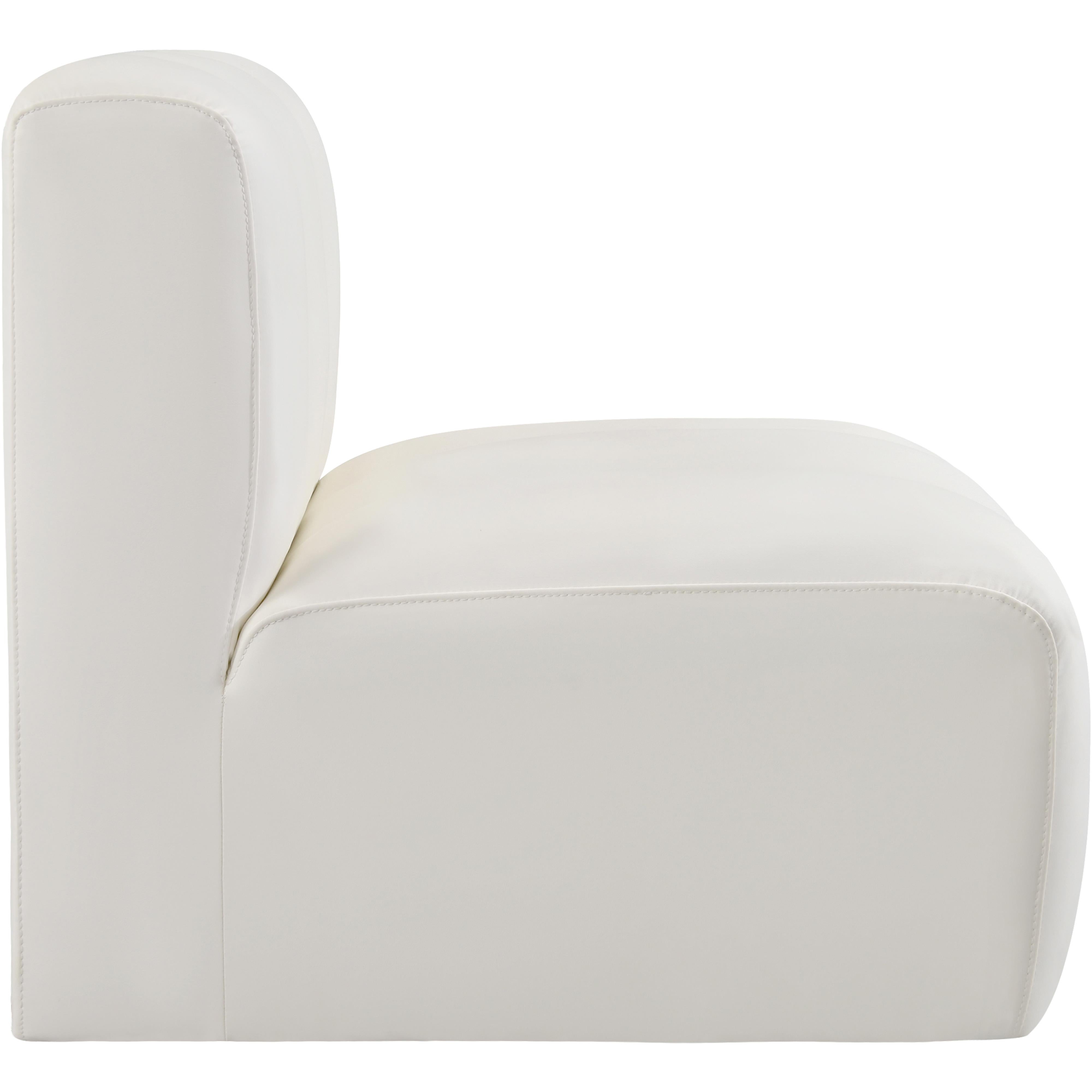 Meridian Arc Cream Vegan Leather Straight Chair