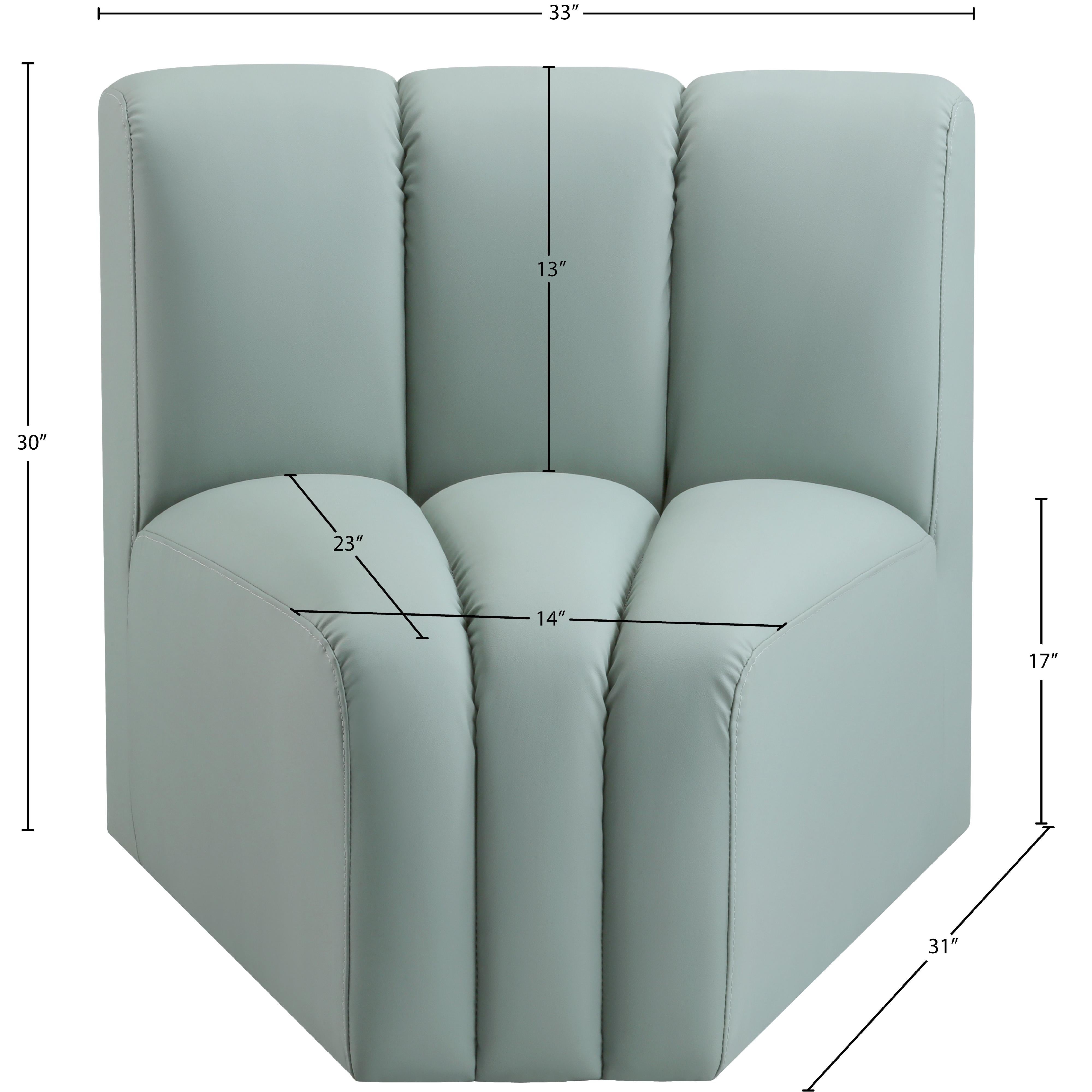 Meridian Arc Mint Green Vegan Leather Curved Corner