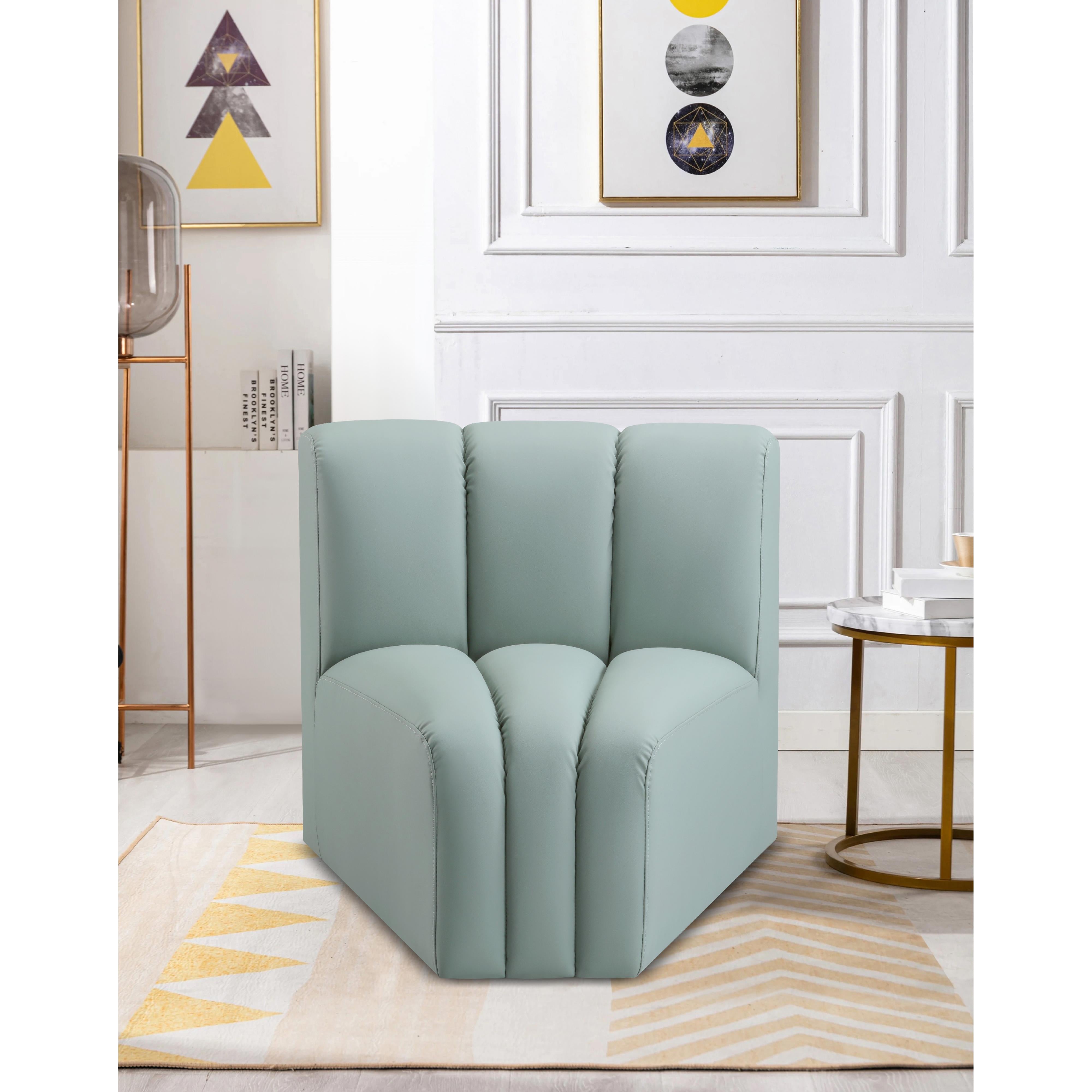 Meridian Arc Mint Green Vegan Leather Curved Corner