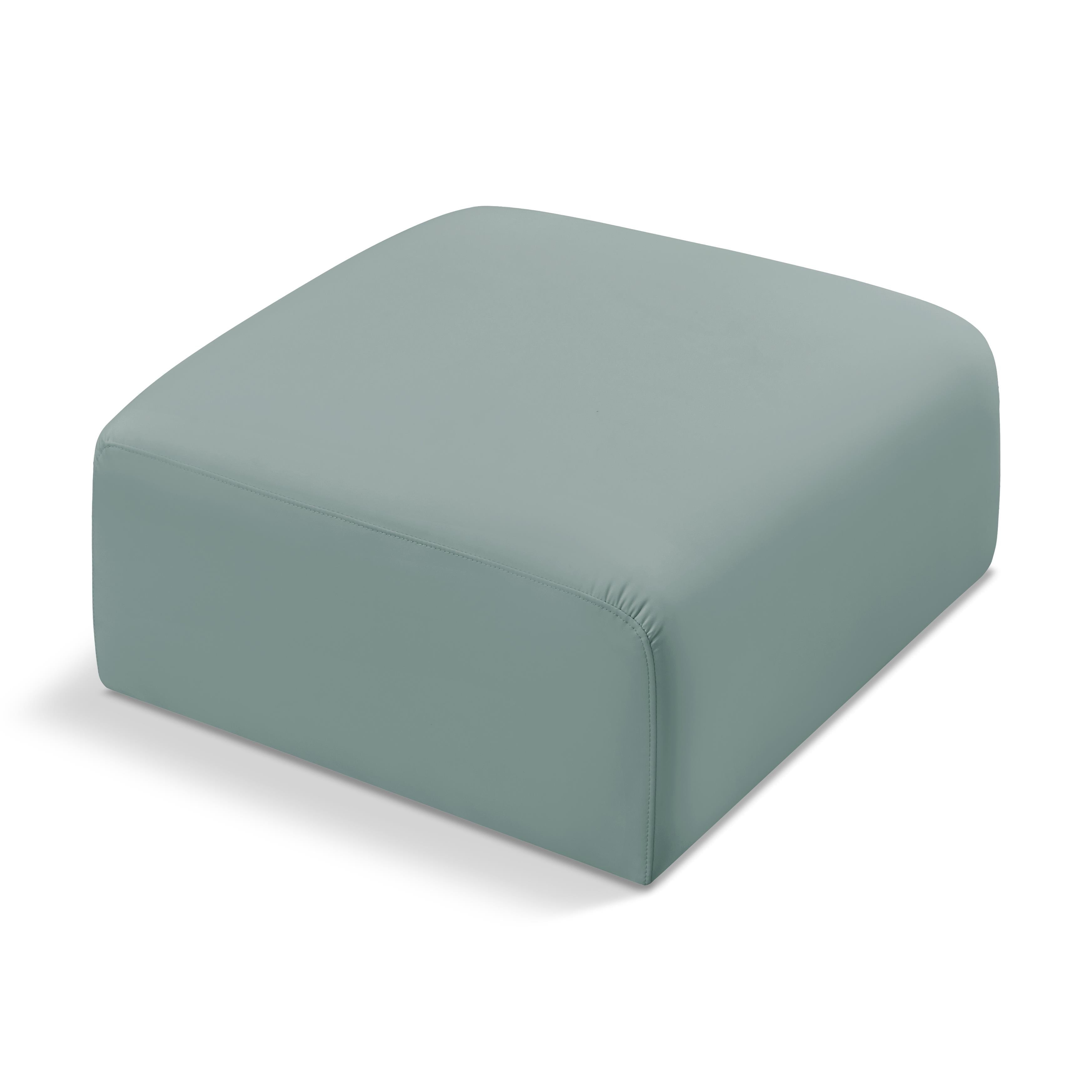 Meridian Arc Mint Green Vegan Leather Ottoman