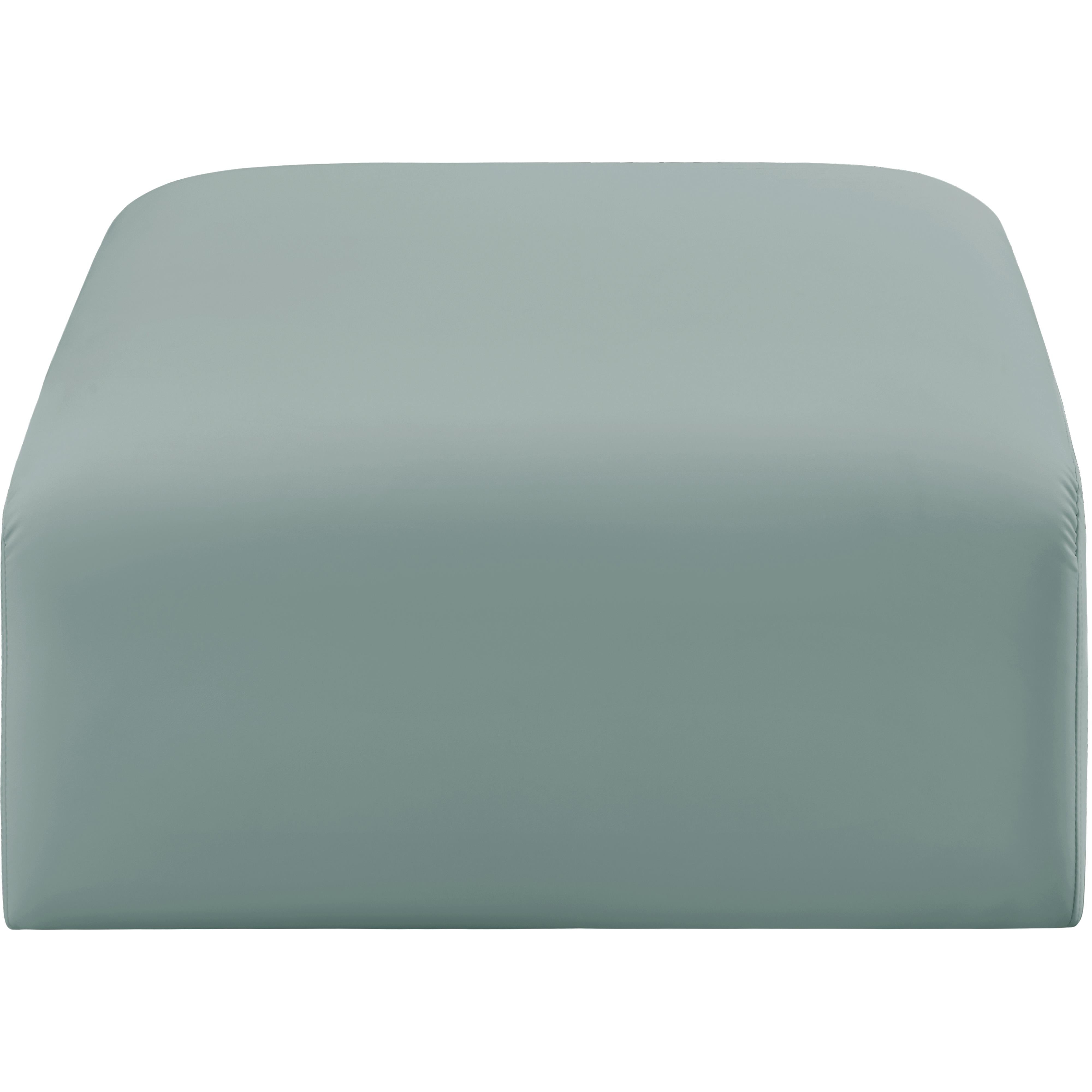 Meridian Arc Mint Green Vegan Leather Ottoman