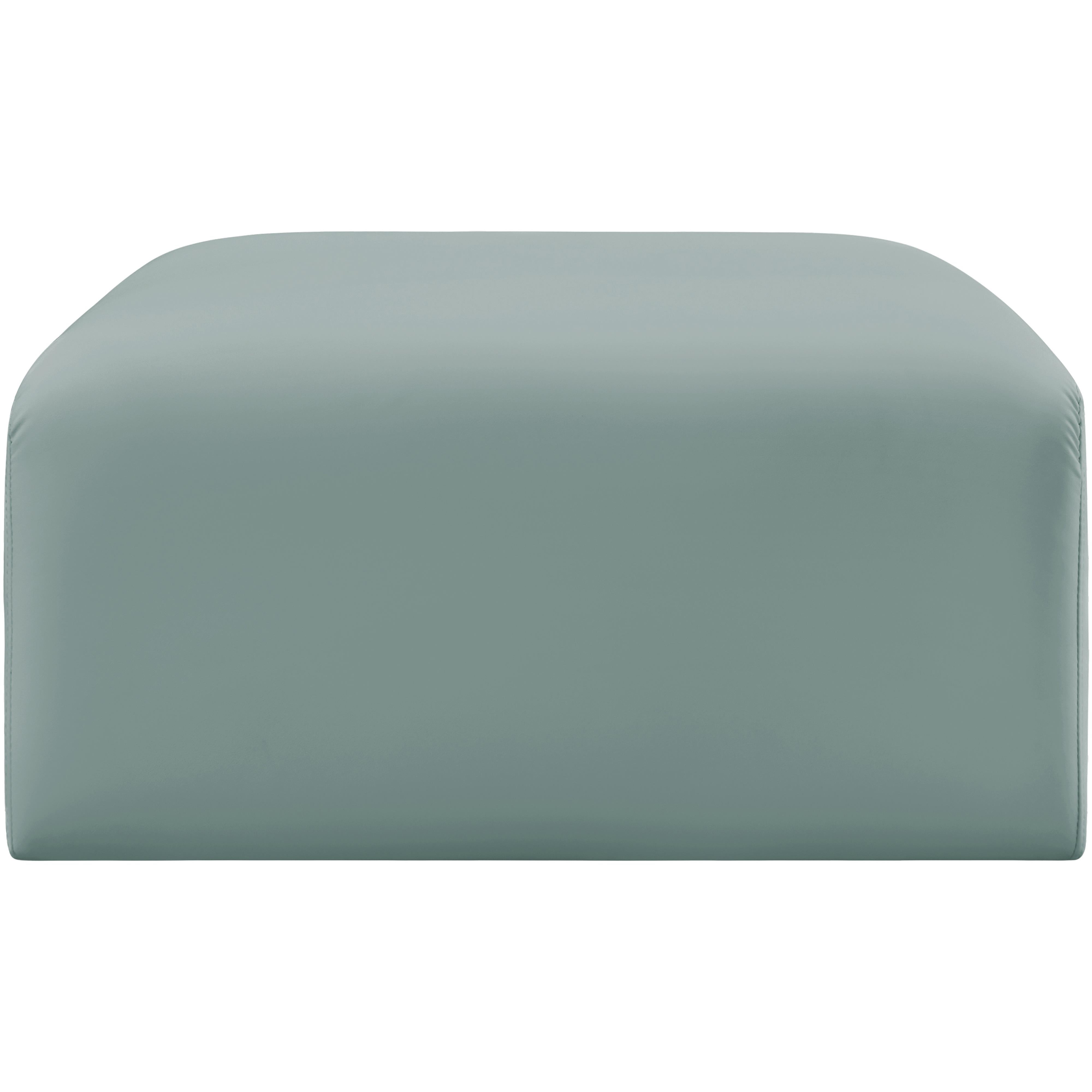 Meridian Arc Mint Green Vegan Leather Ottoman