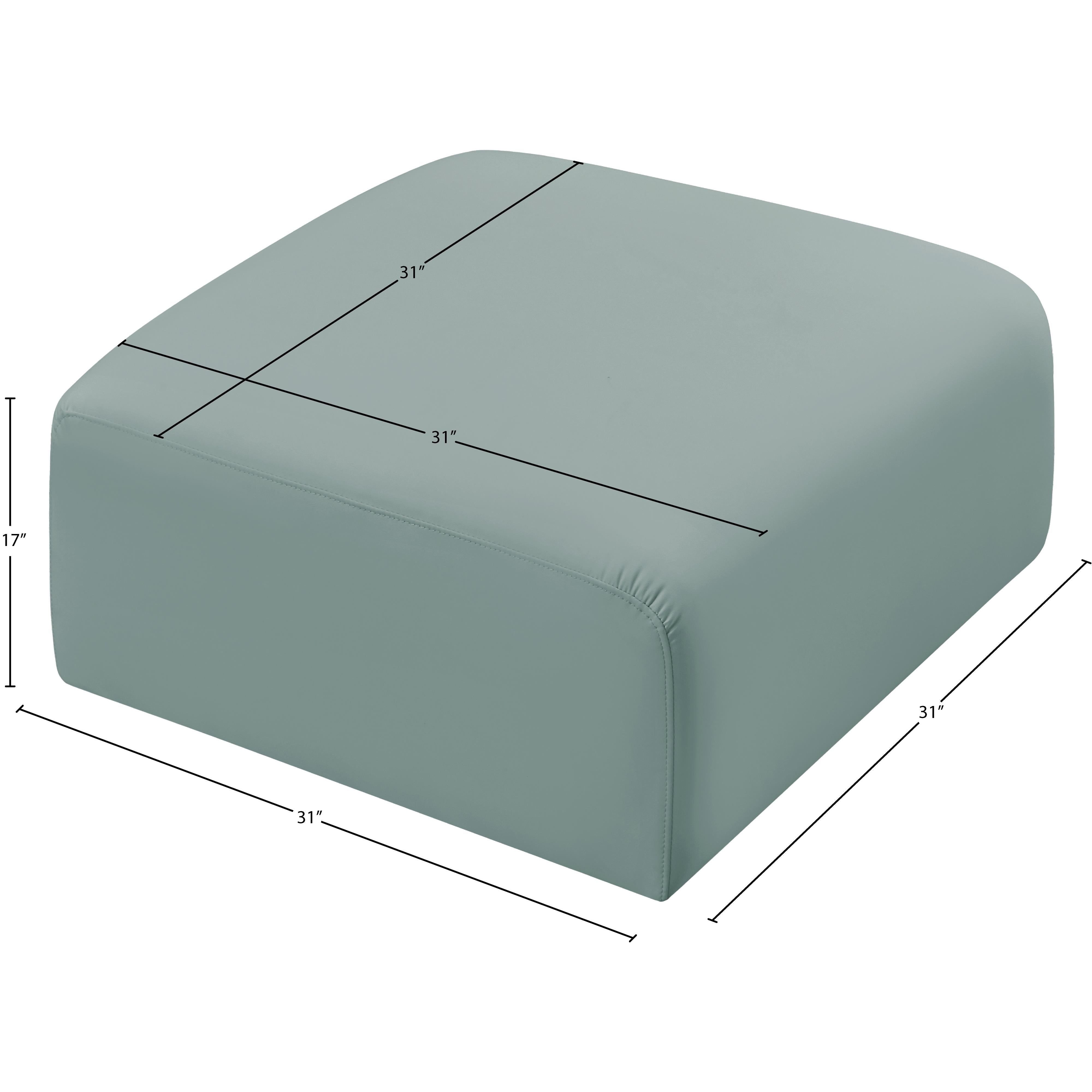 Meridian Arc Mint Green Vegan Leather Ottoman