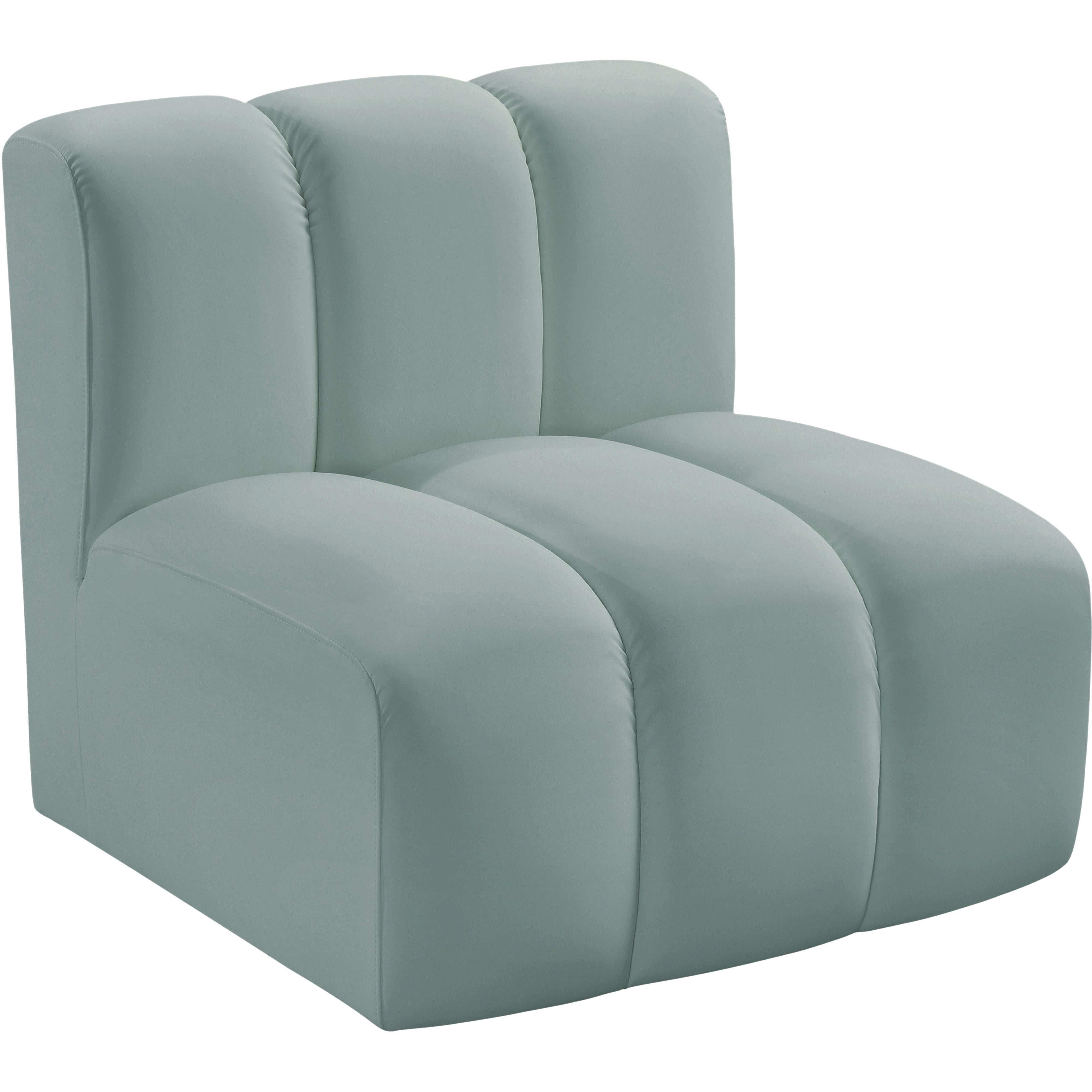 Meridian Arc Mint Green Vegan Leather Straight Chair