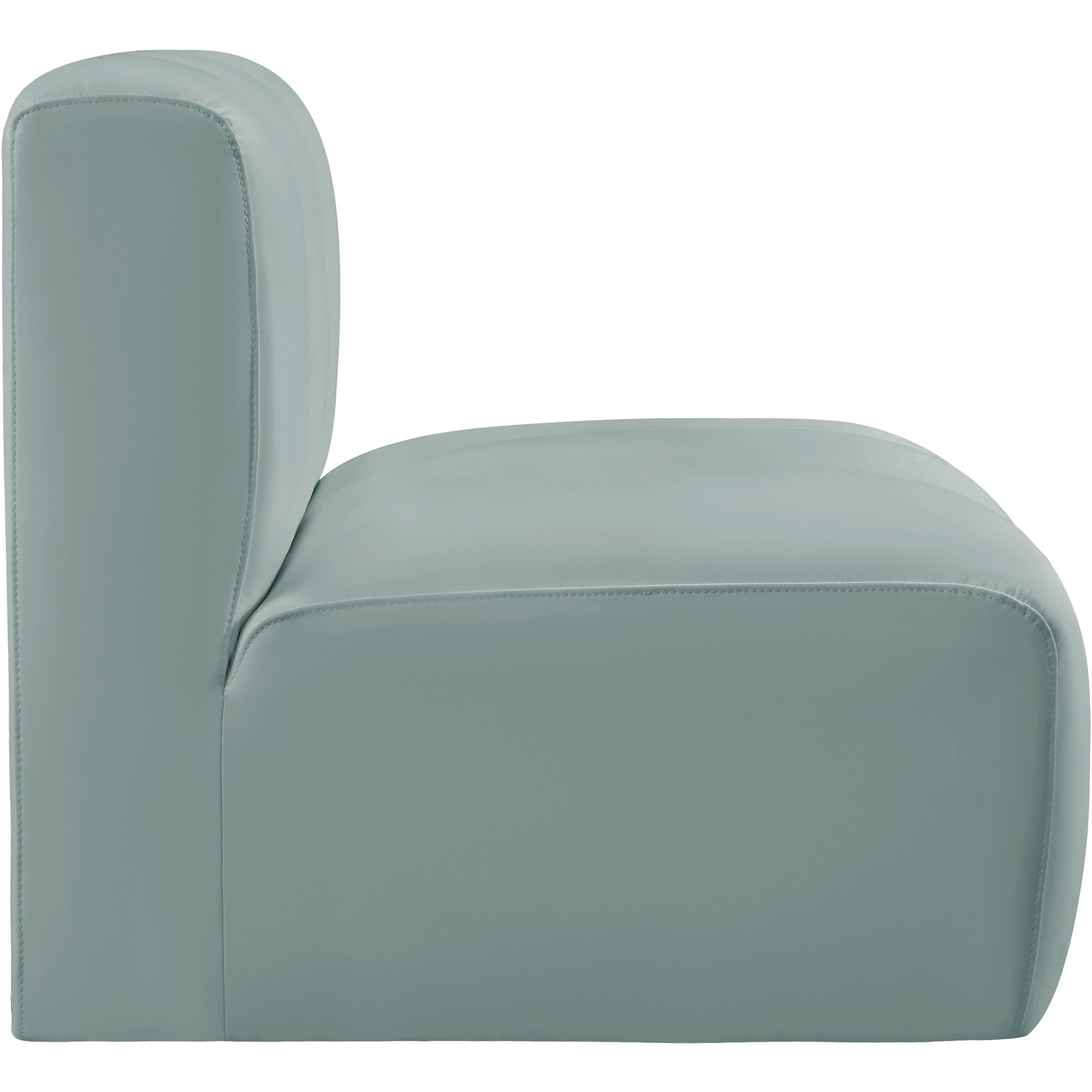 Meridian Arc Mint Green Vegan Leather Straight Chair