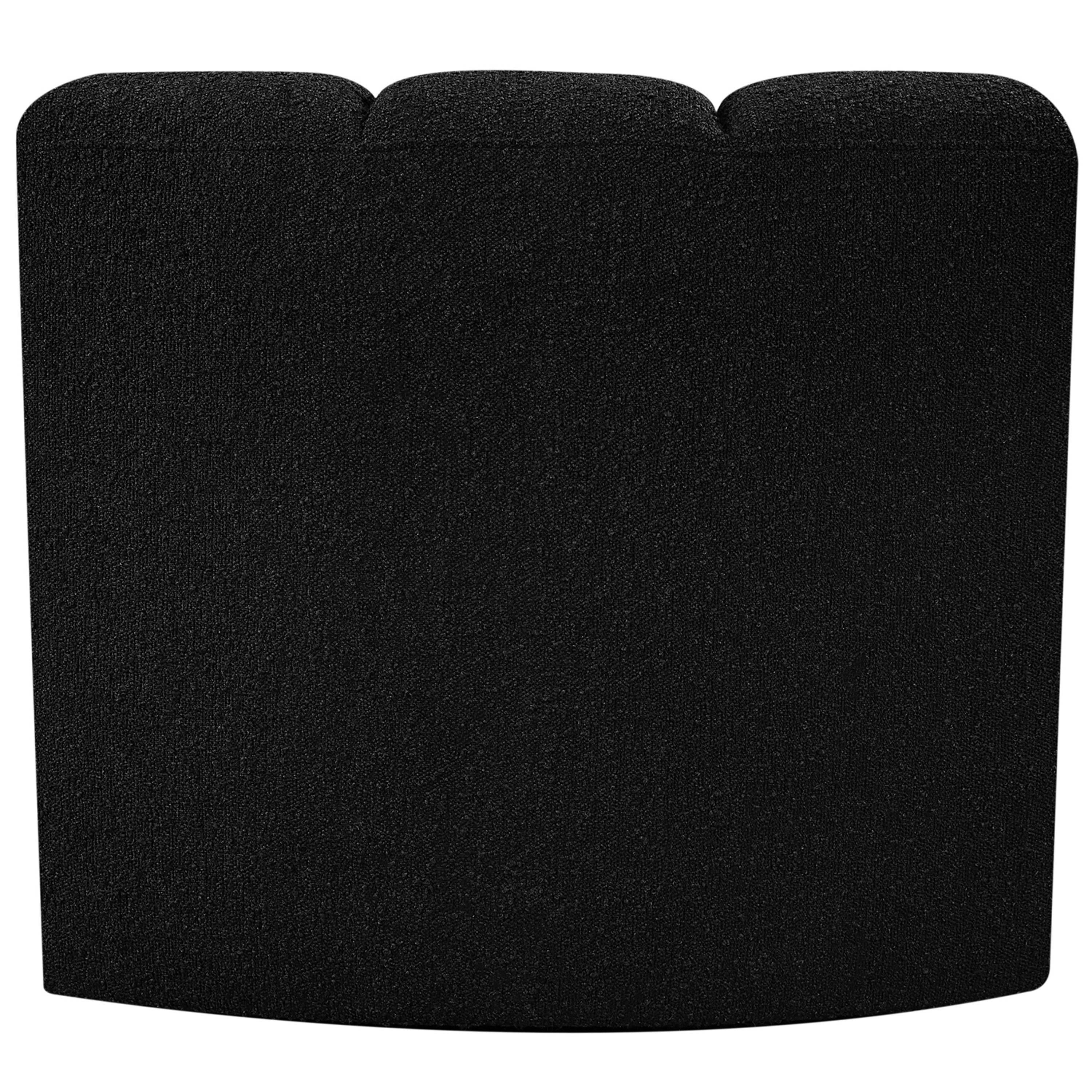 Meridian Arc Black Boucle Fabric Curved Corner