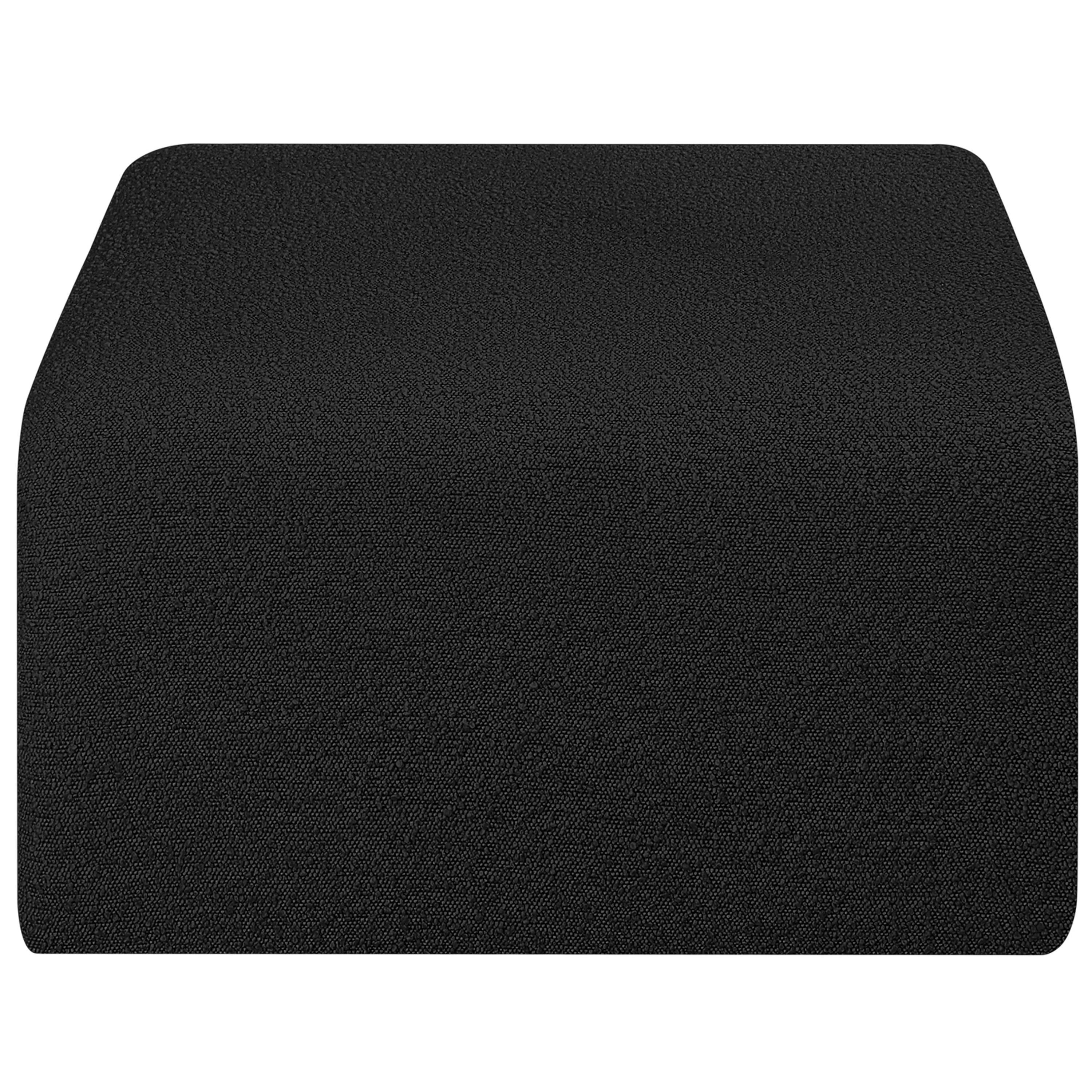 Meridian Arc Black Boucle Fabric Ottoman