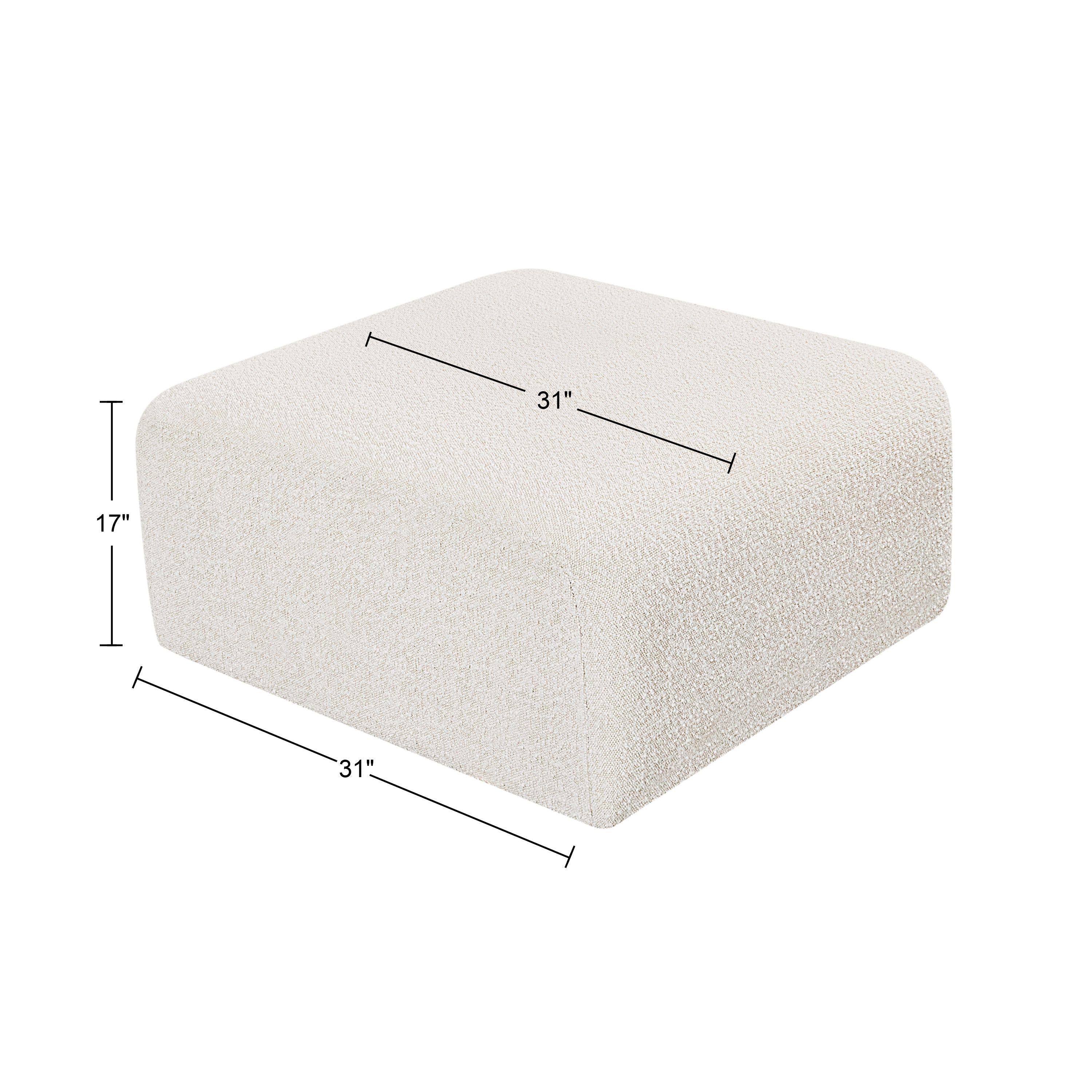 Meridian Arc Cream Boucle Fabric Ottoman