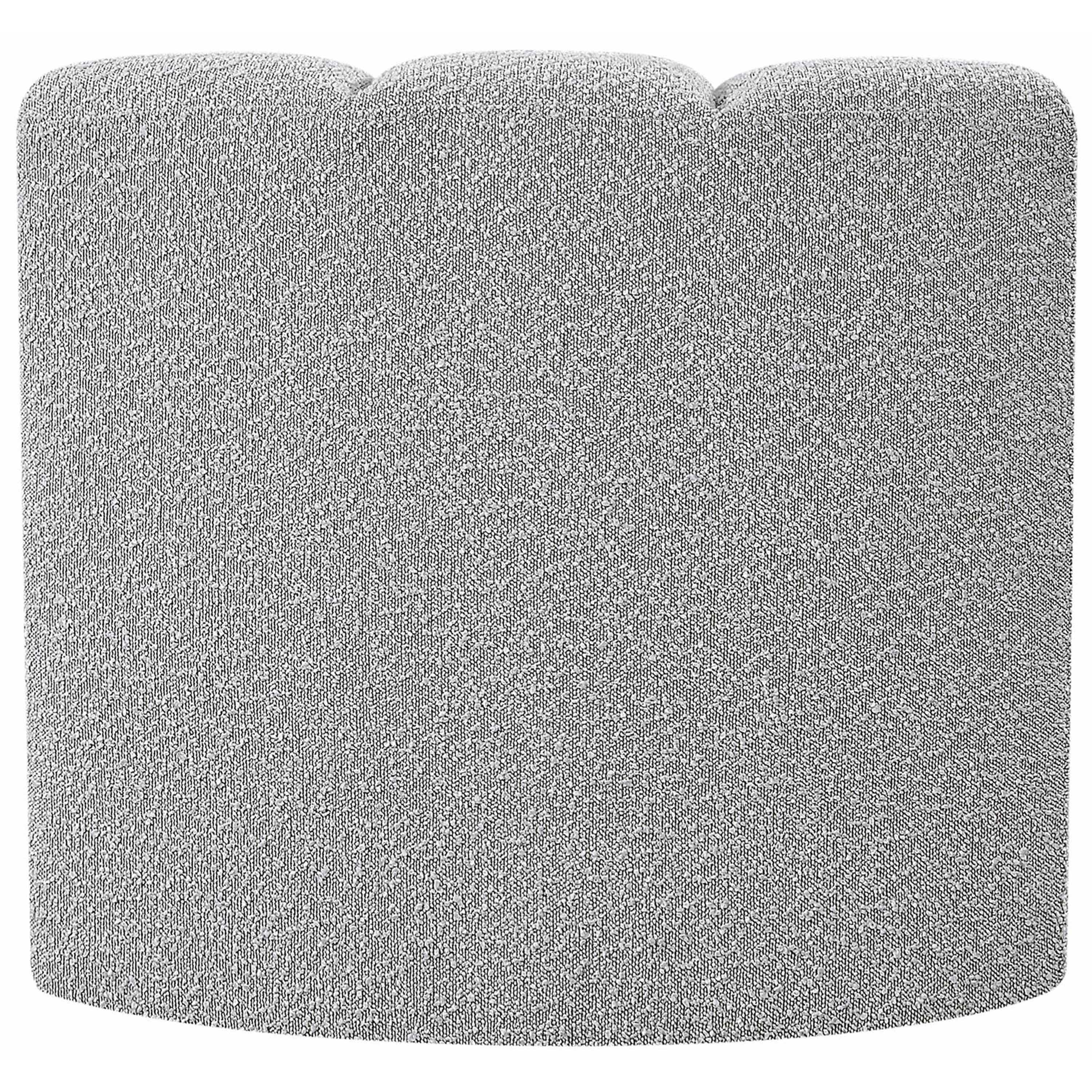 Meridian Arc Grey Boucle Fabric Curved Corner