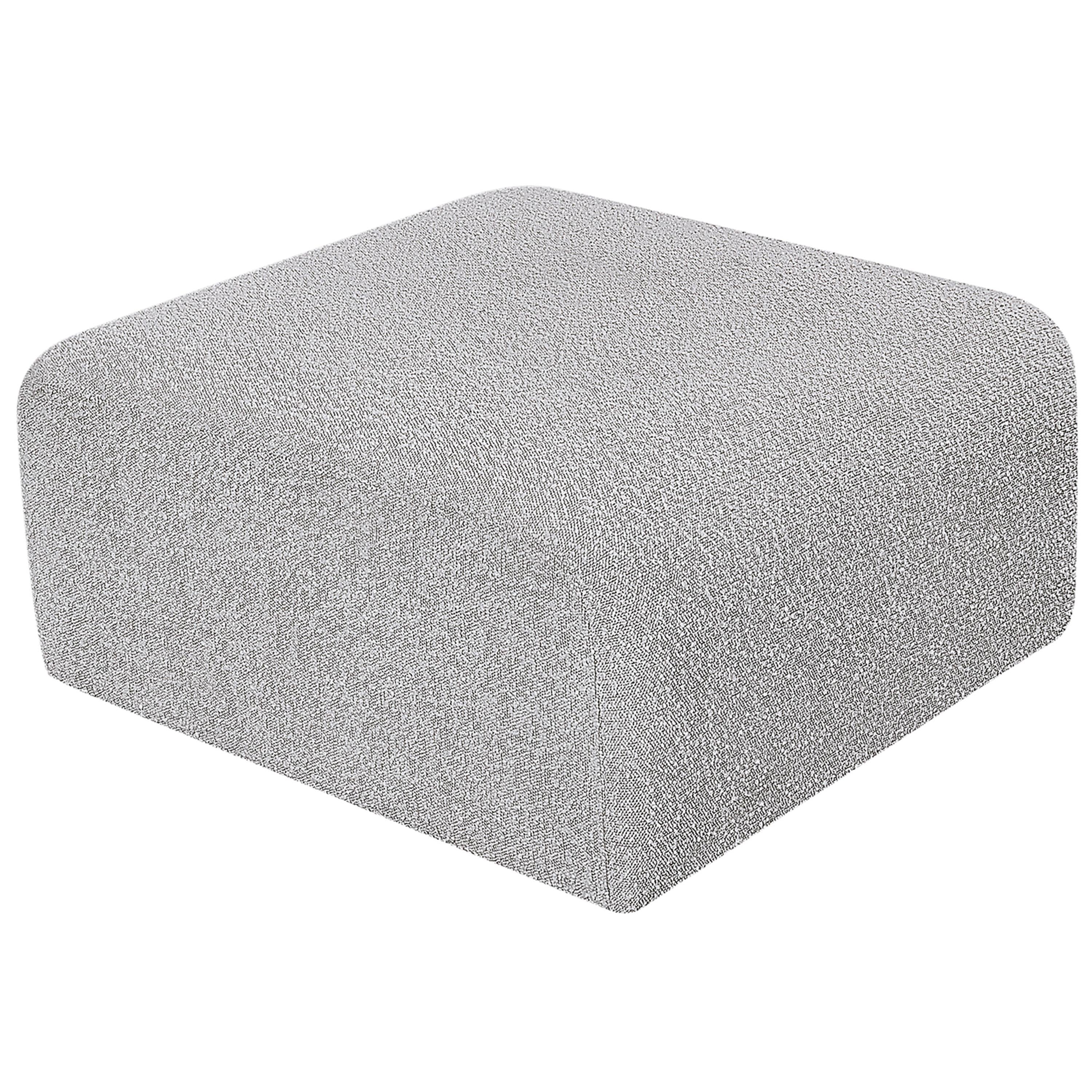 Meridian Arc Grey Boucle Fabric Ottoman