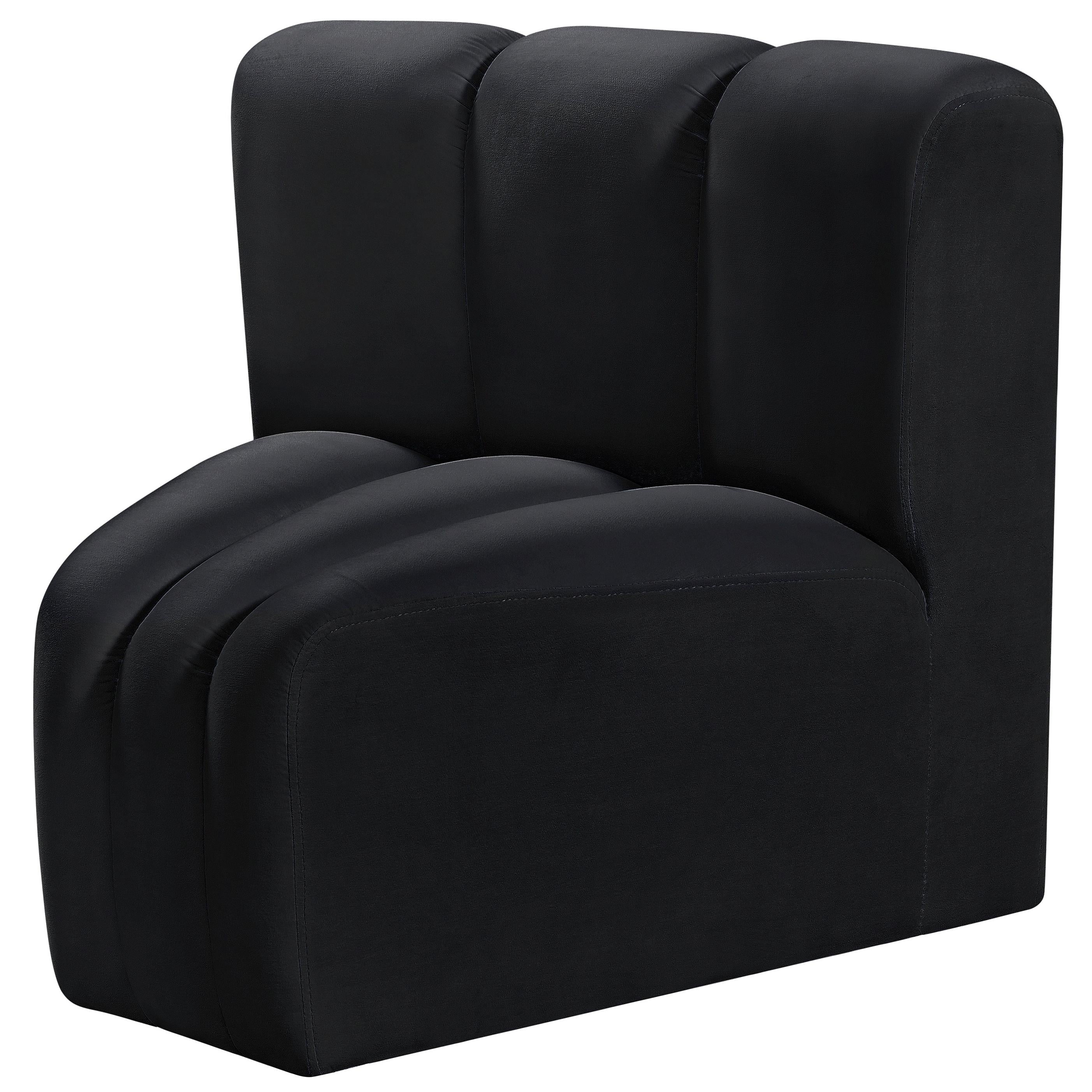 Meridian Arc Black Velvet Curved Corner