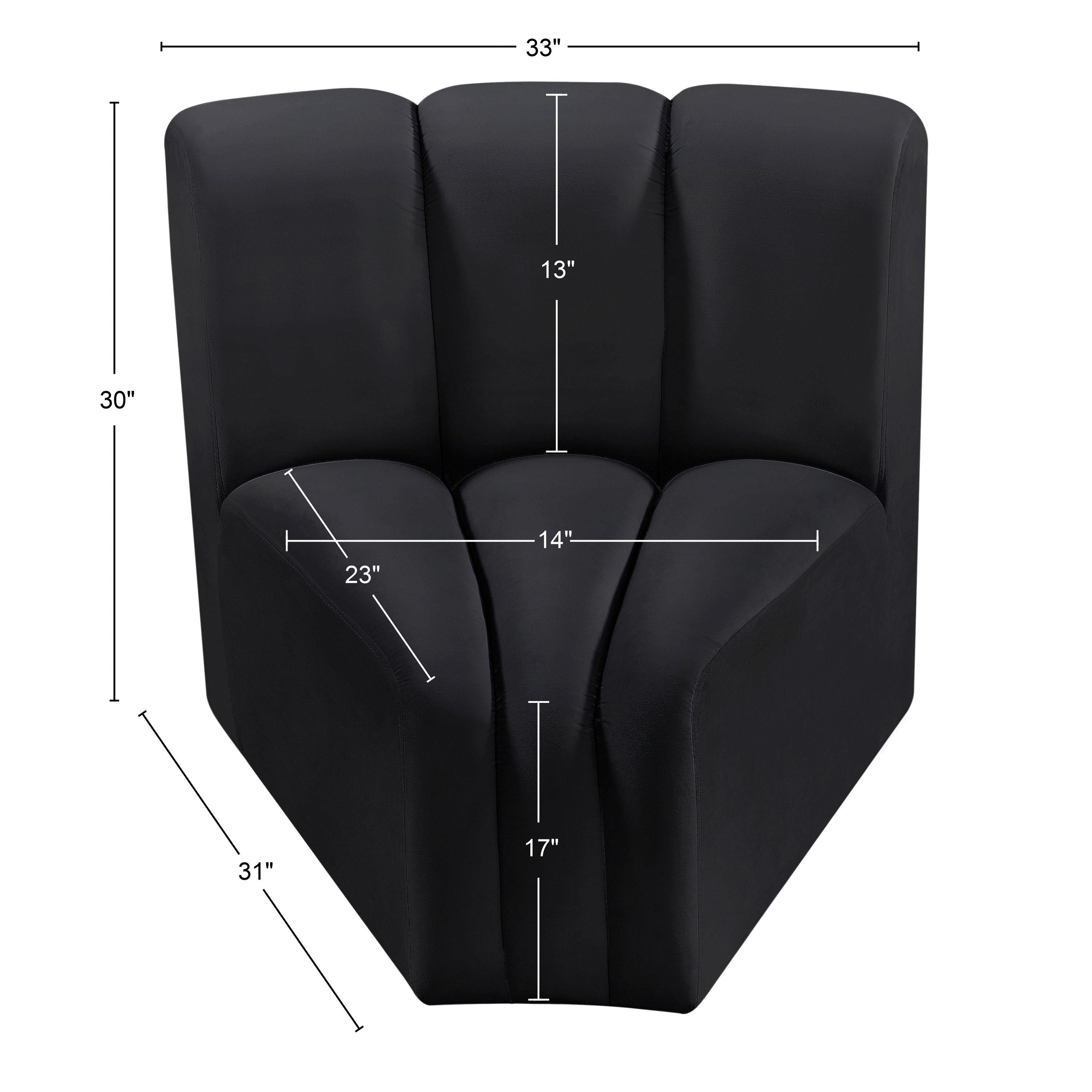 Meridian Arc Black Velvet Curved Corner