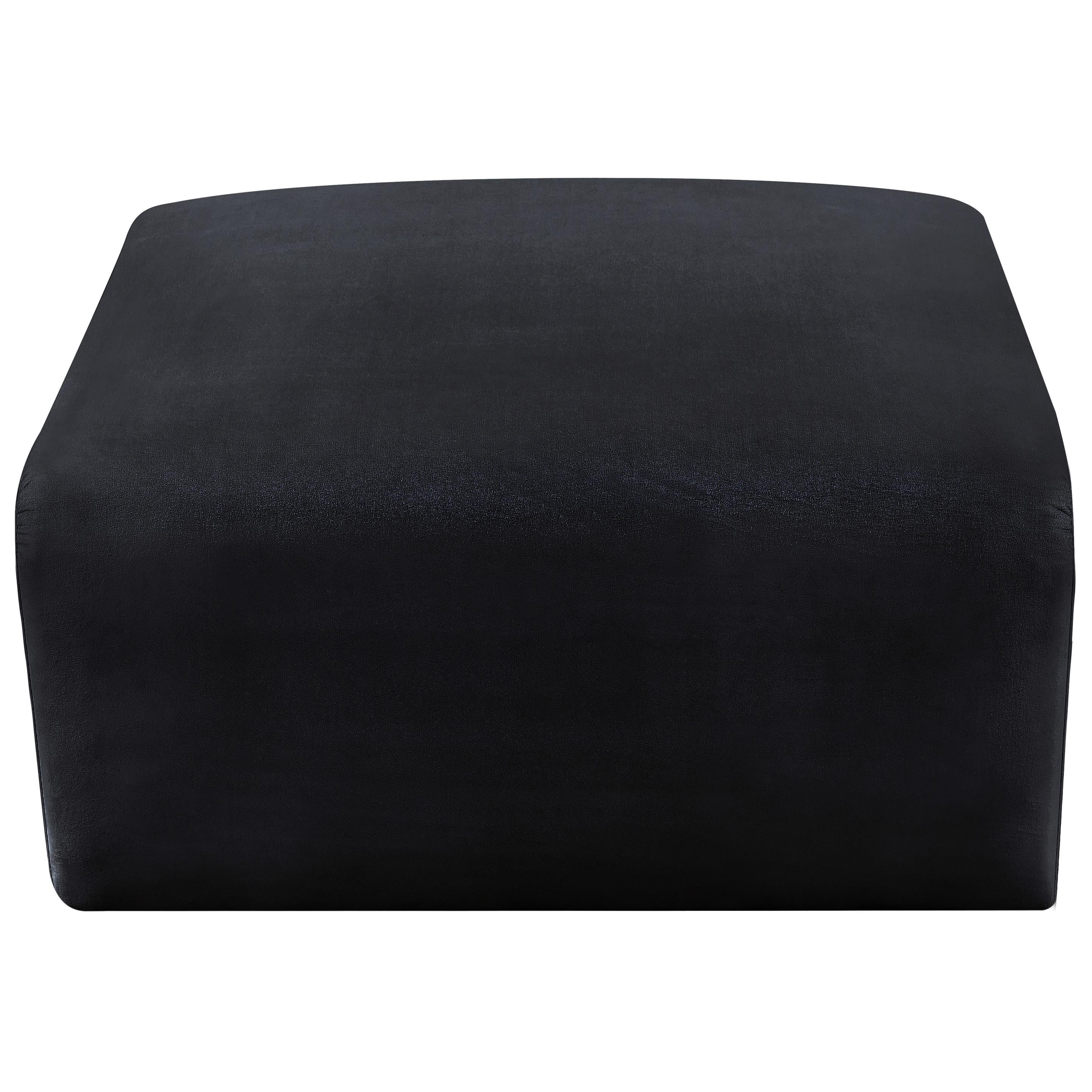 Meridian Arc Black Velvet Ottoman