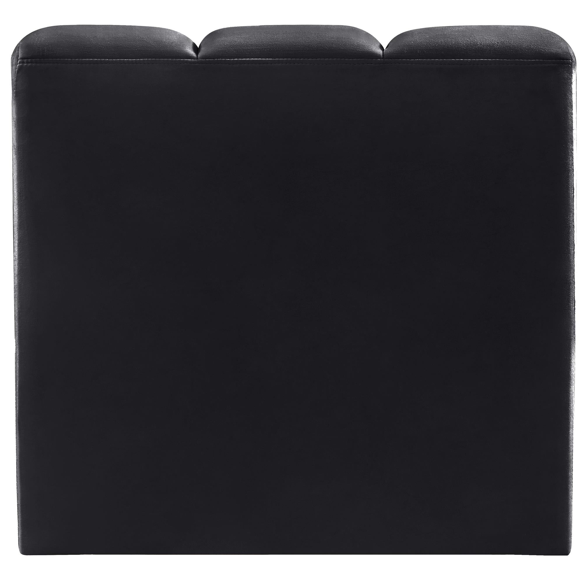 Meridian Arc Black Velvet Straight Chair