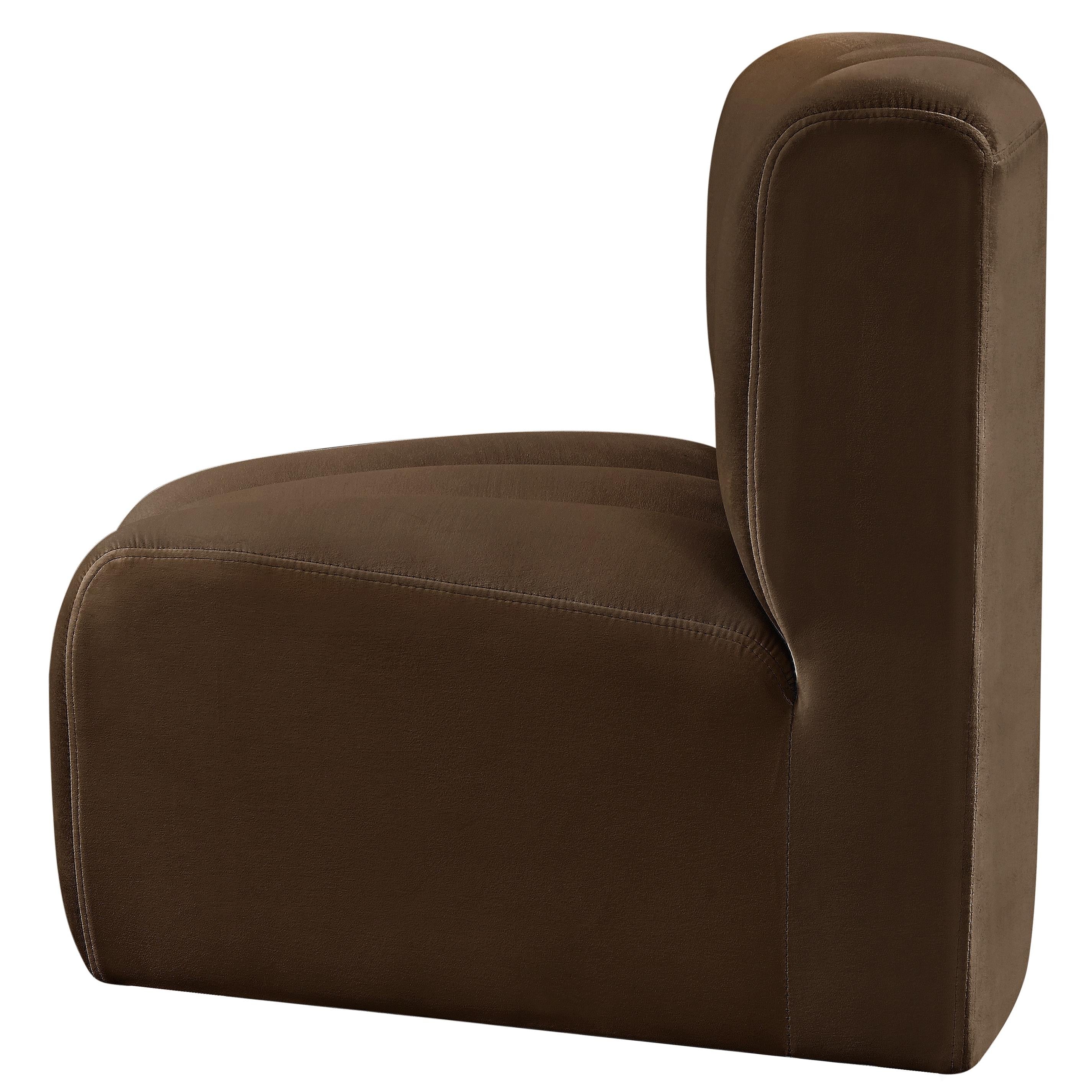 Meridian Arc Brown Velvet Curved Corner