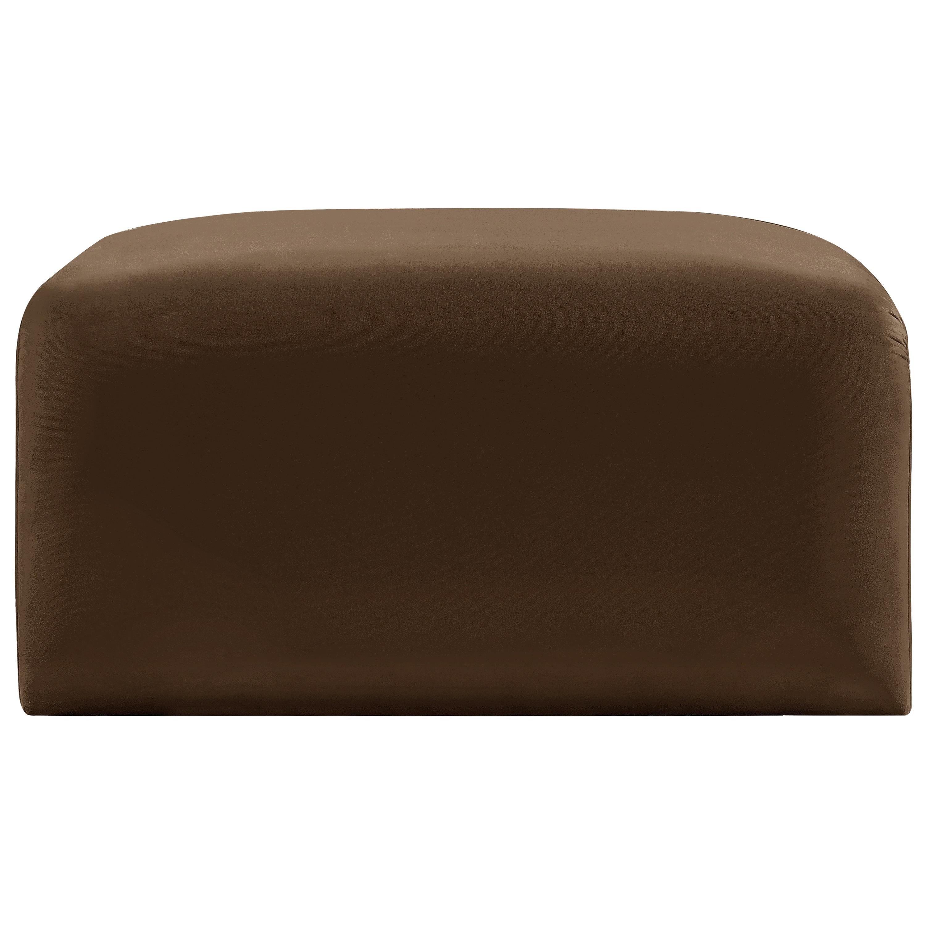 Meridian Arc Brown Velvet Ottoman