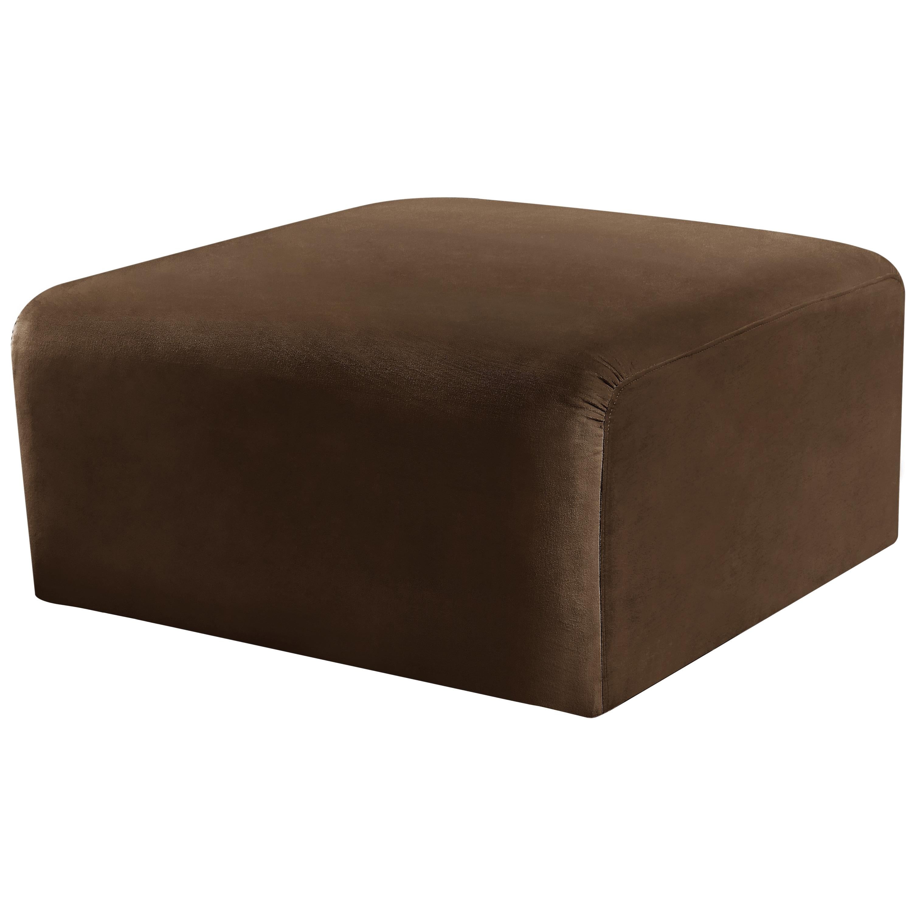 Meridian Arc Brown Velvet Ottoman