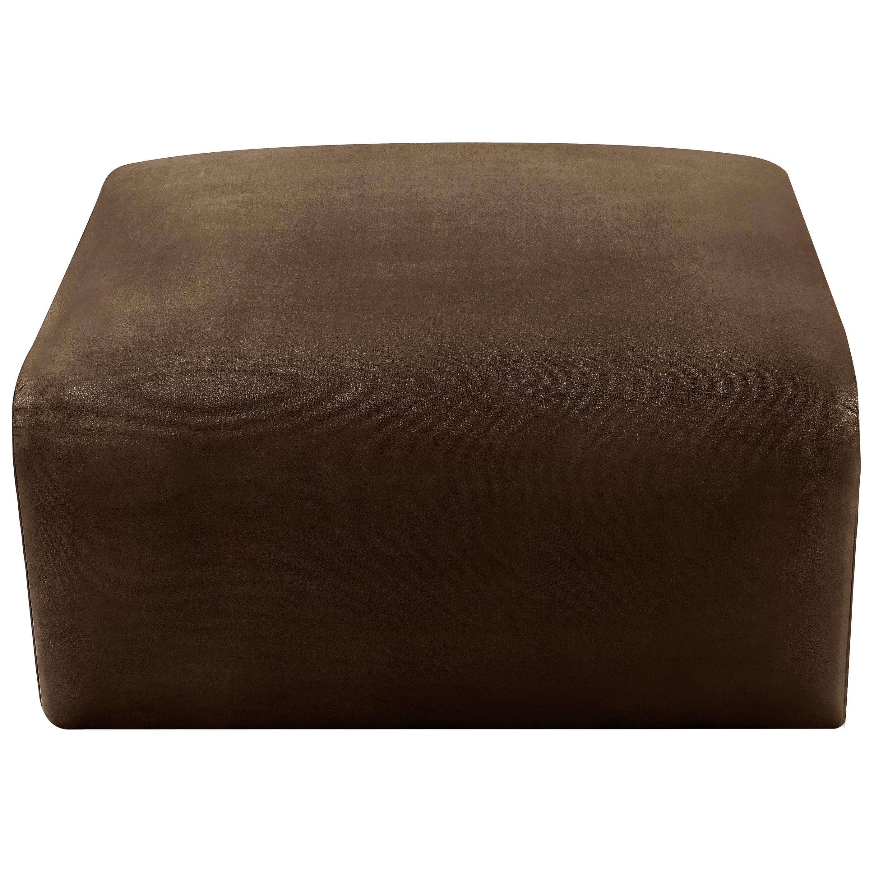 Meridian Arc Brown Velvet Ottoman