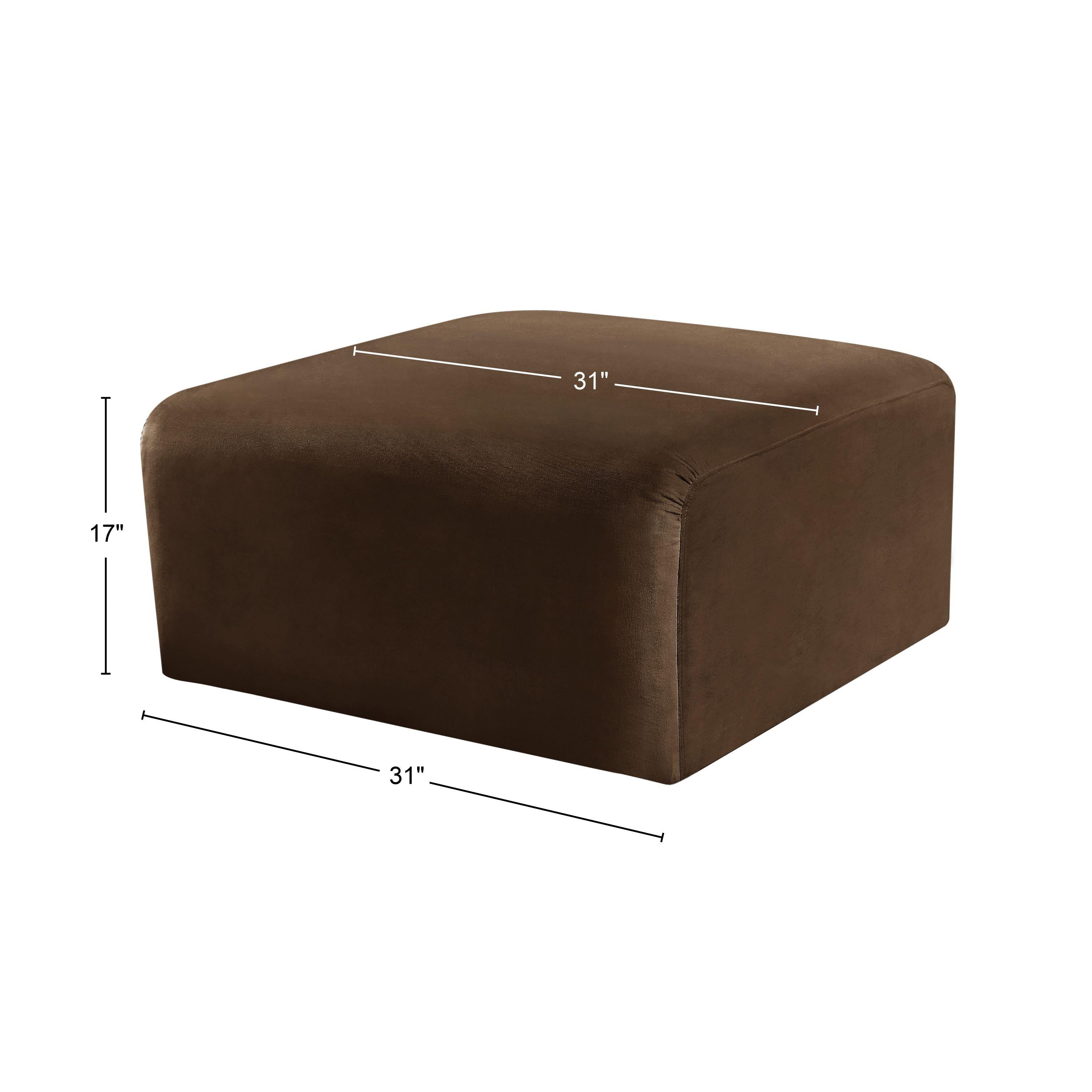 Meridian Arc Brown Velvet Ottoman