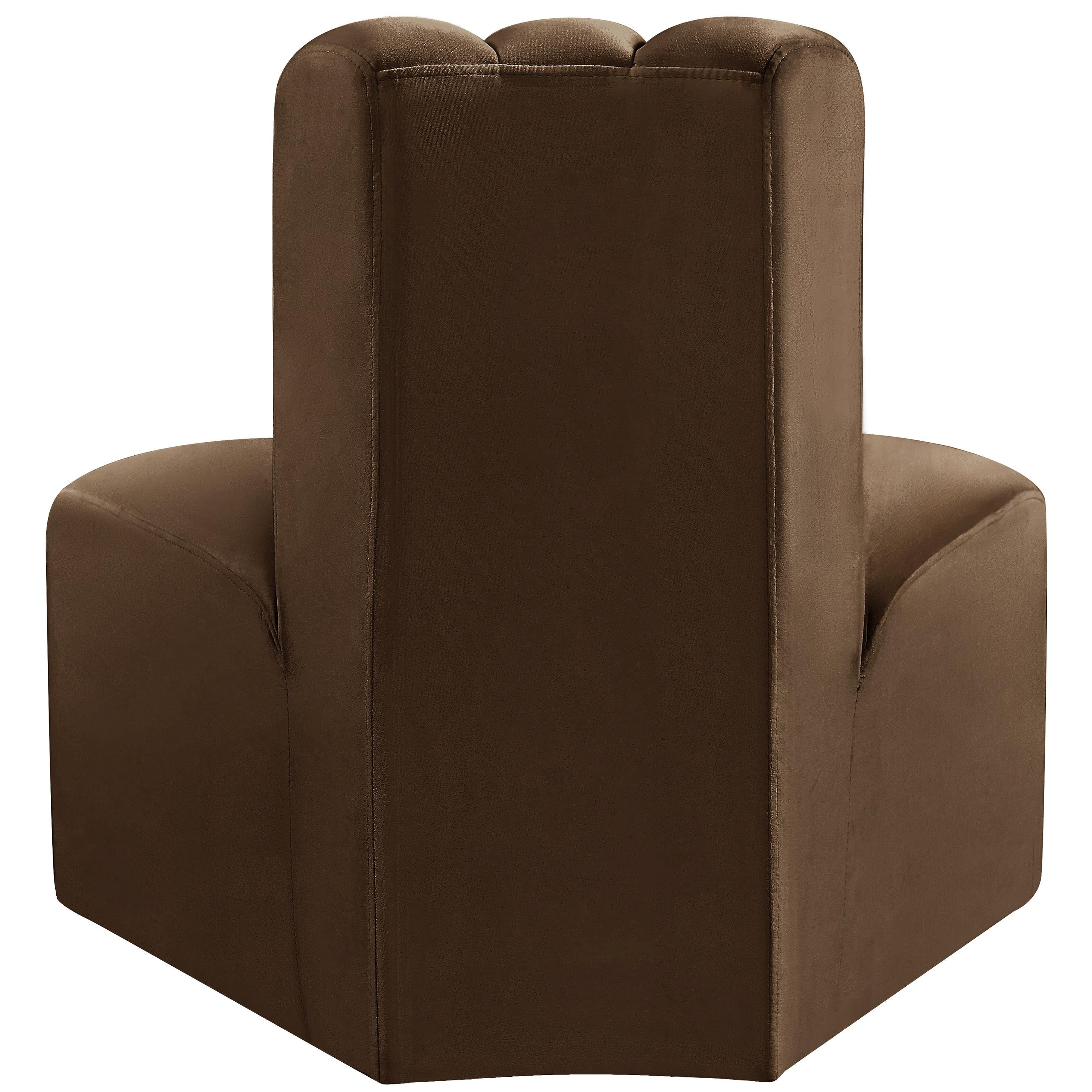 Meridian Arc Brown Velvet Reverse Corner