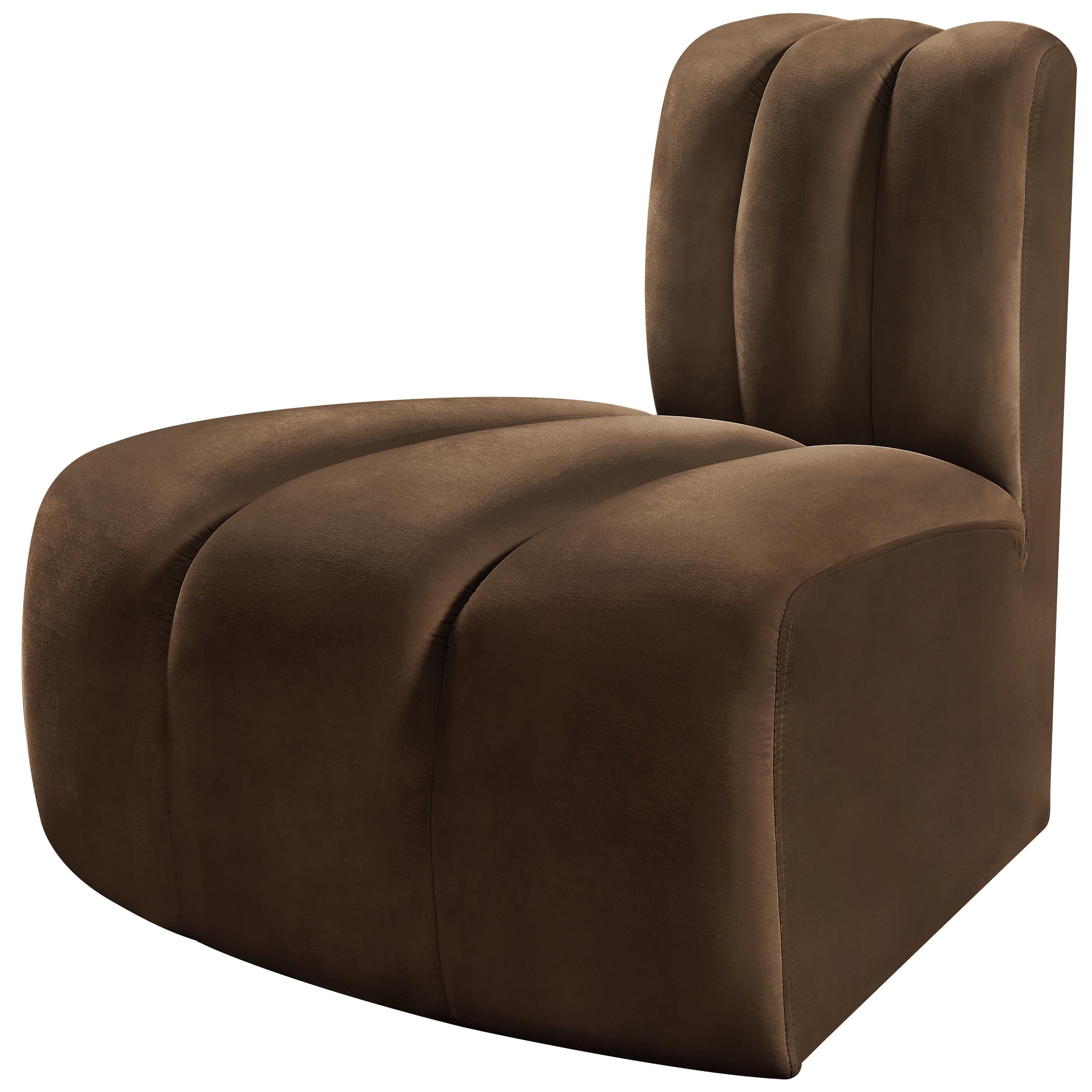 Meridian Arc Brown Velvet Reverse Corner