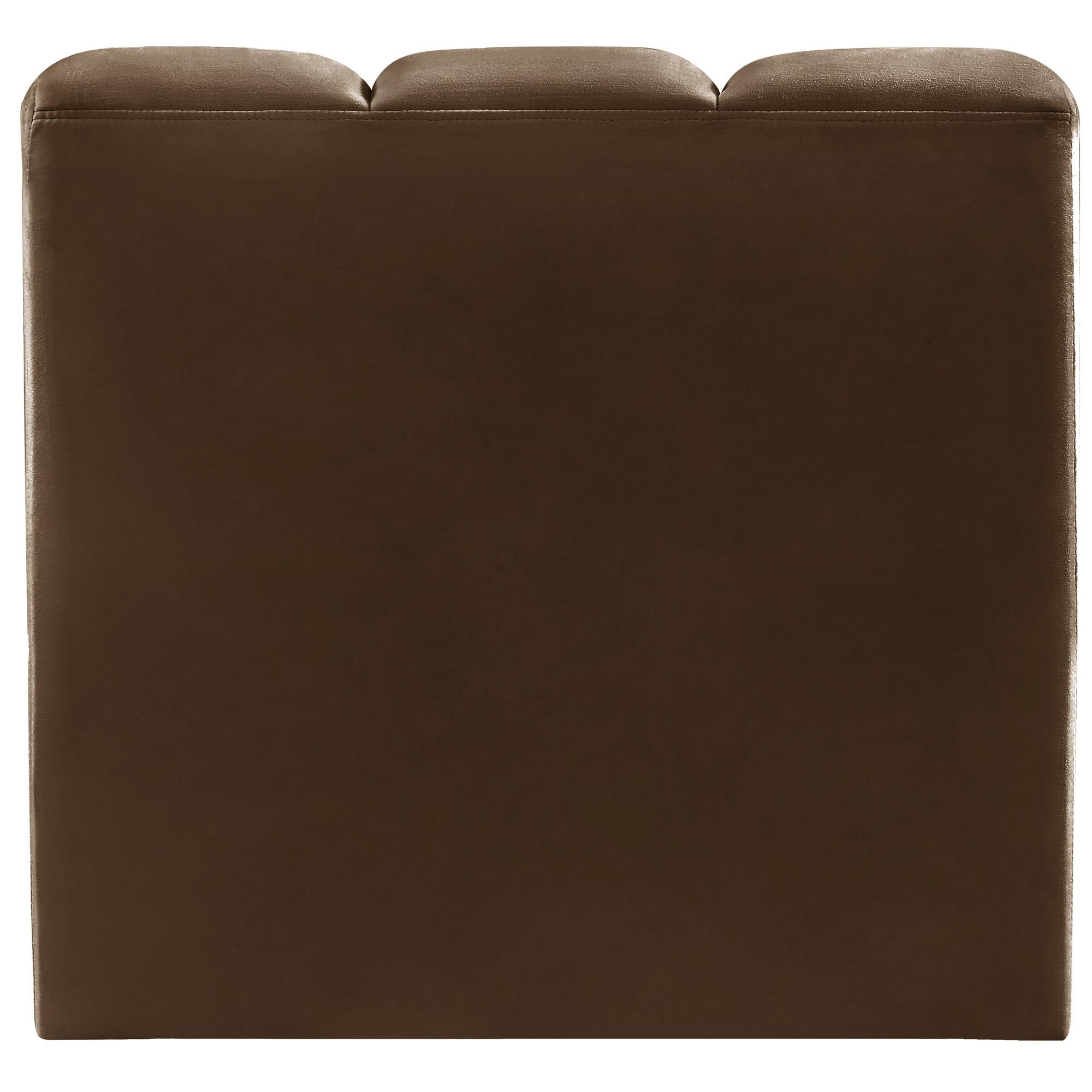 Meridian Arc Brown Velvet Straight Chair