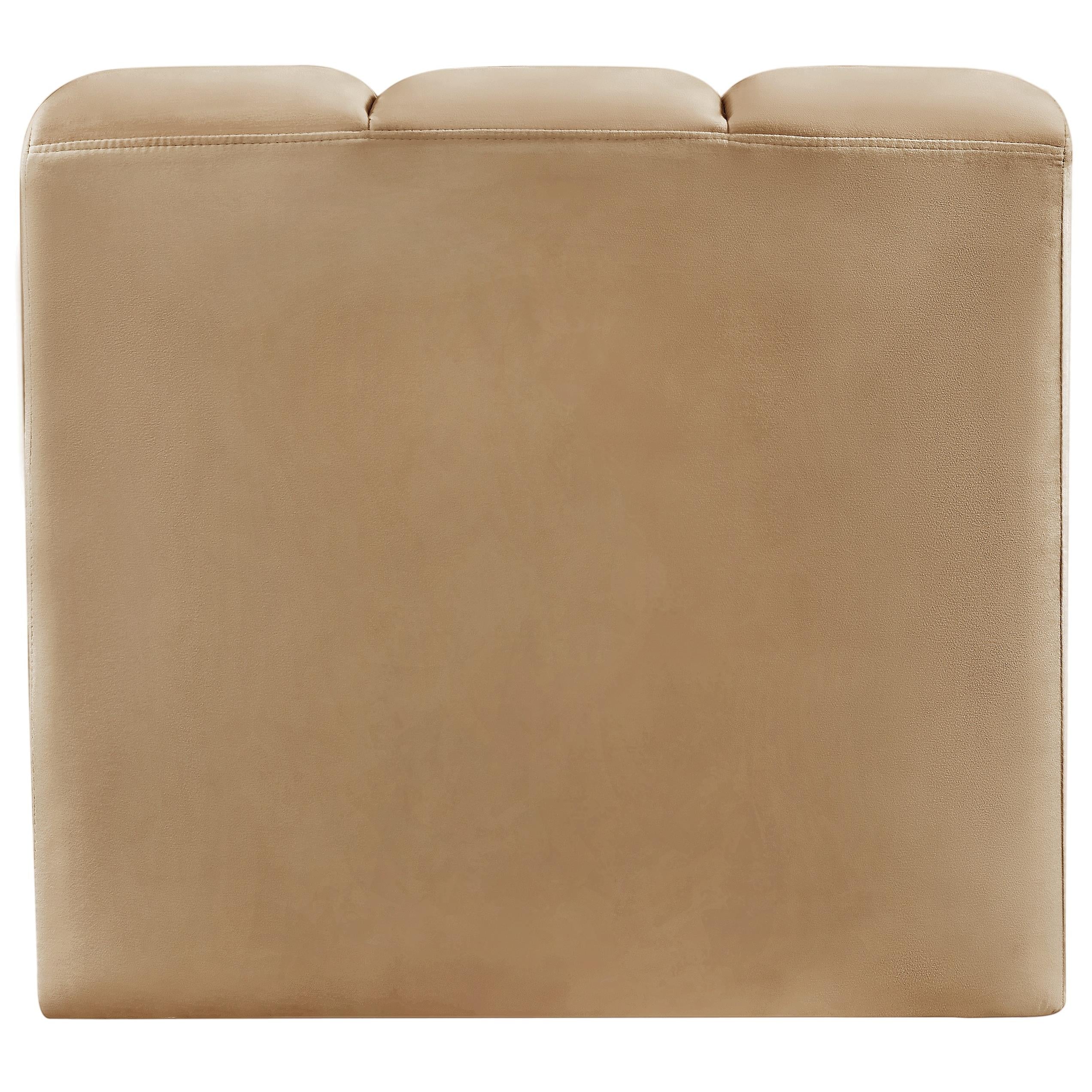 Meridian Arc Camel Velvet Curved Corner