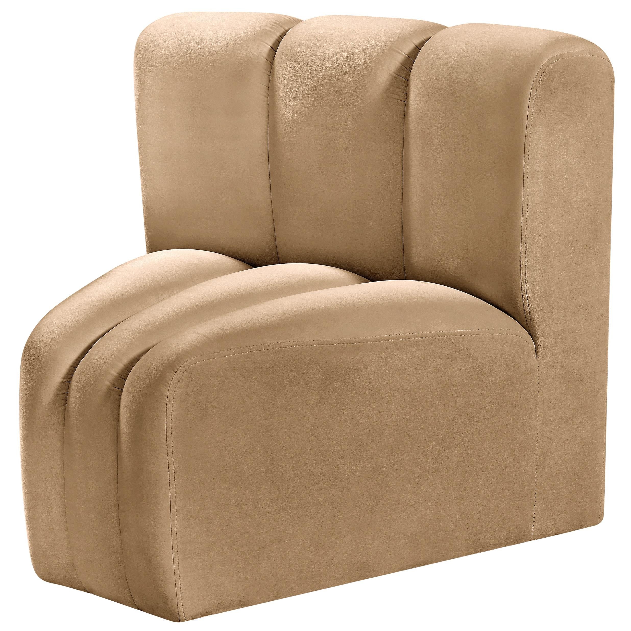 Meridian Arc Camel Velvet Curved Corner