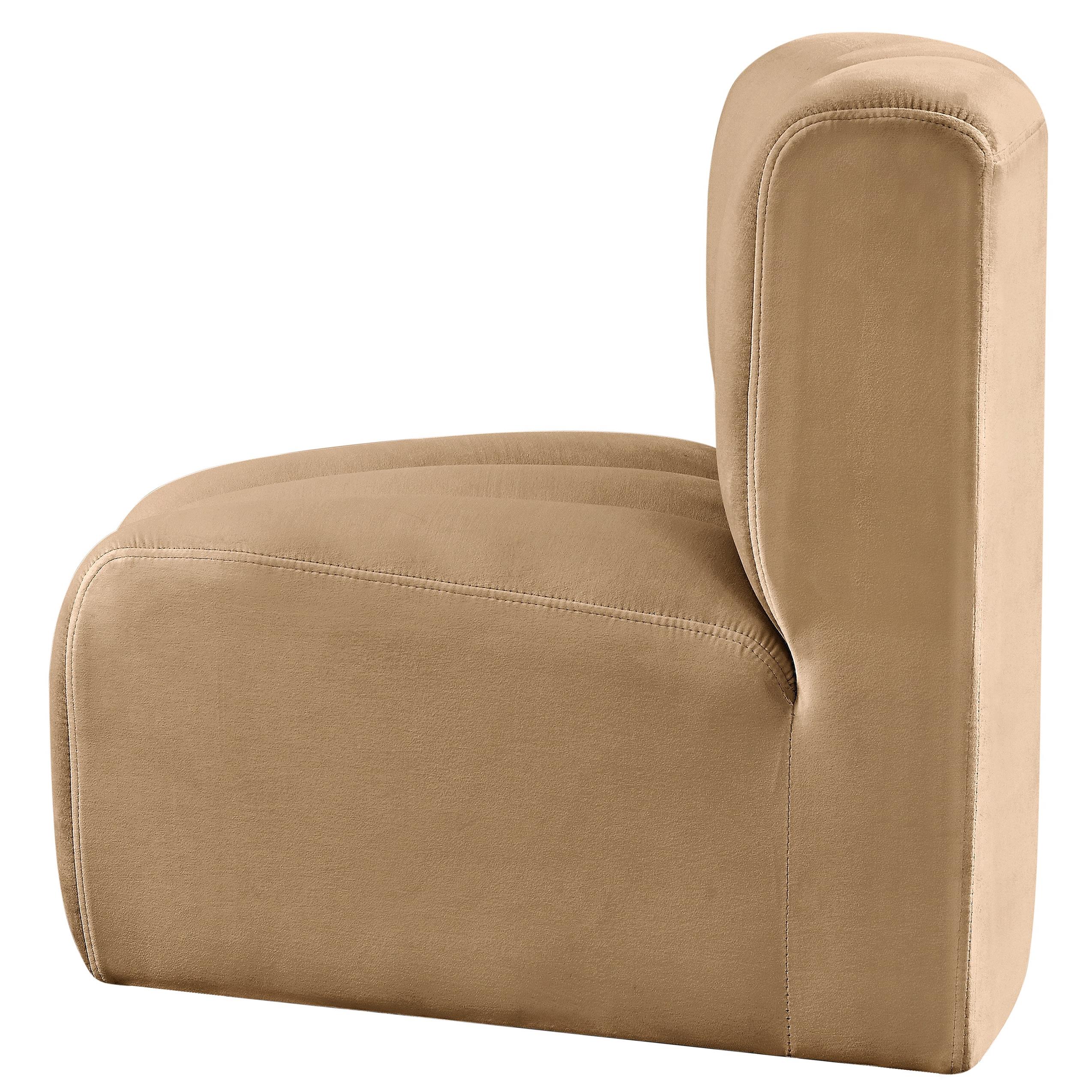 Meridian Arc Camel Velvet Curved Corner