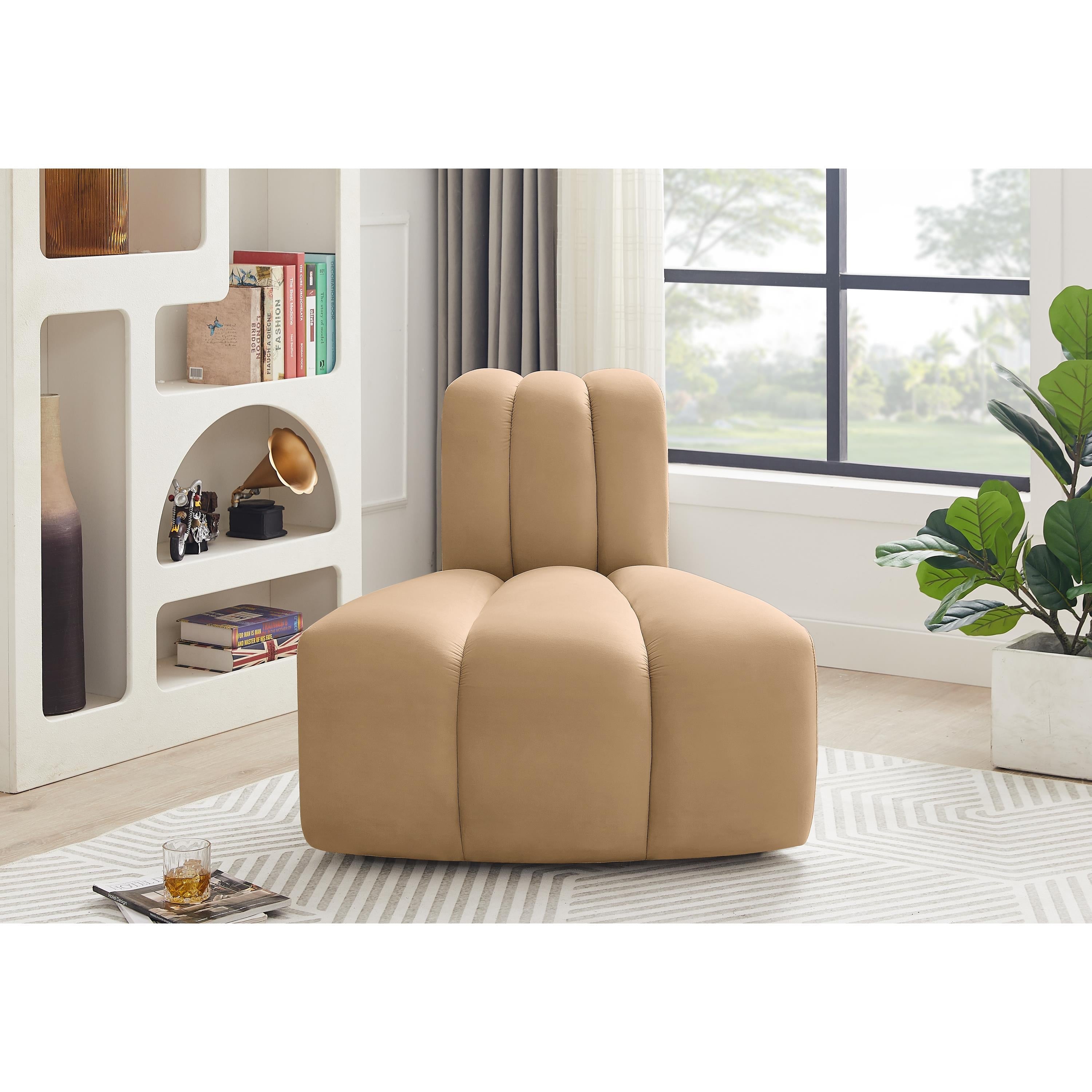 Meridian Arc Camel Velvet Reverse Corner