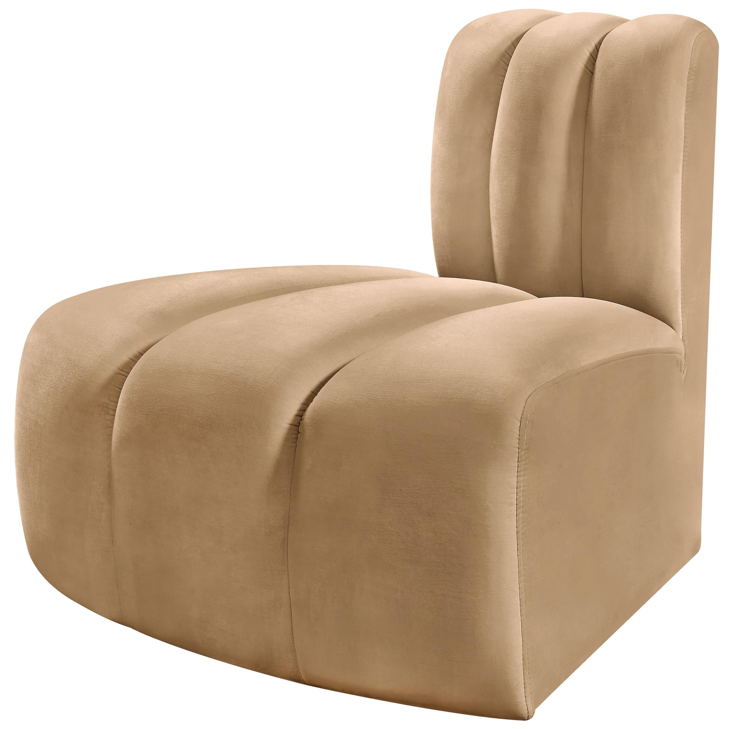 Meridian Arc Camel Velvet Reverse Corner