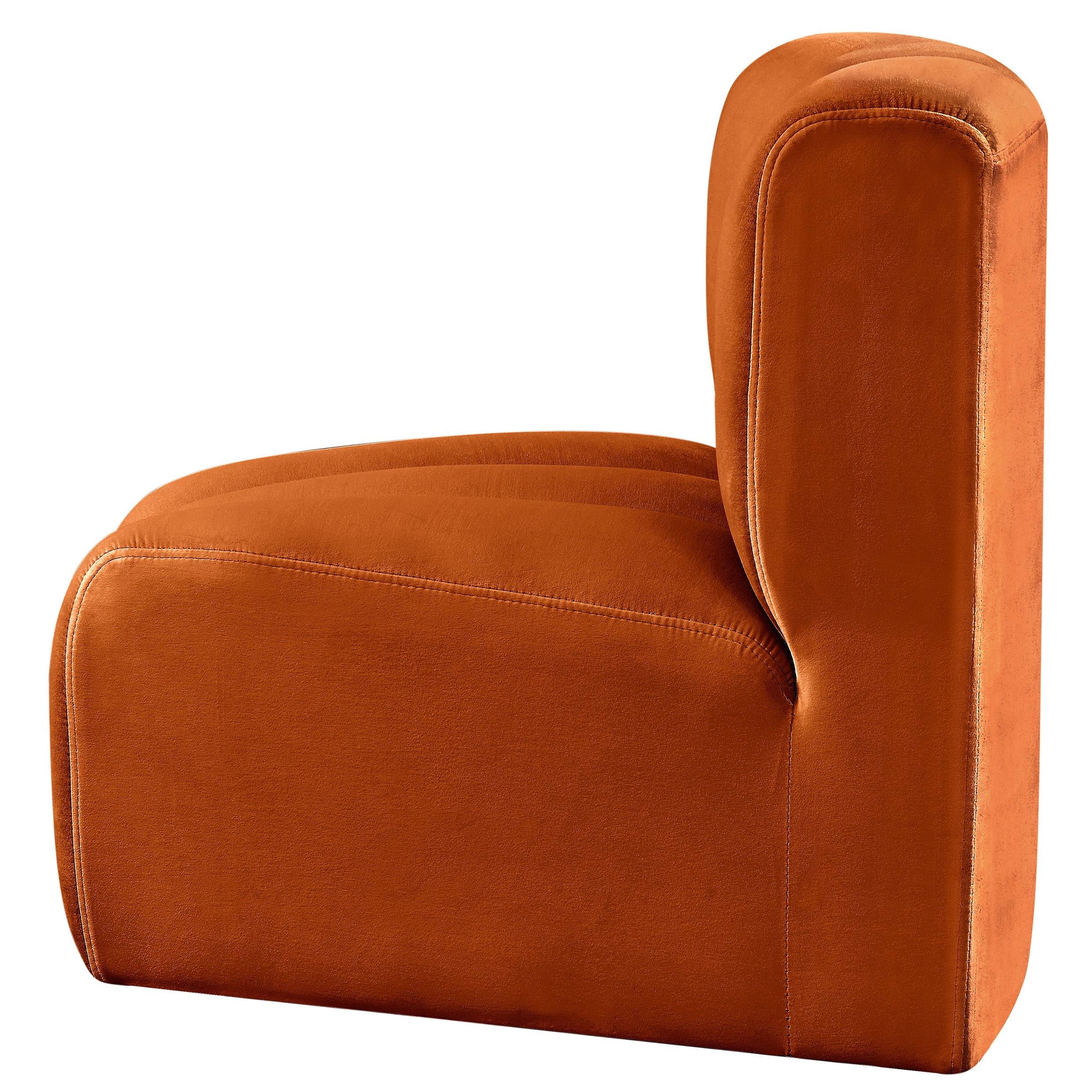 Meridian Arc Cognac Velvet Curved Corner