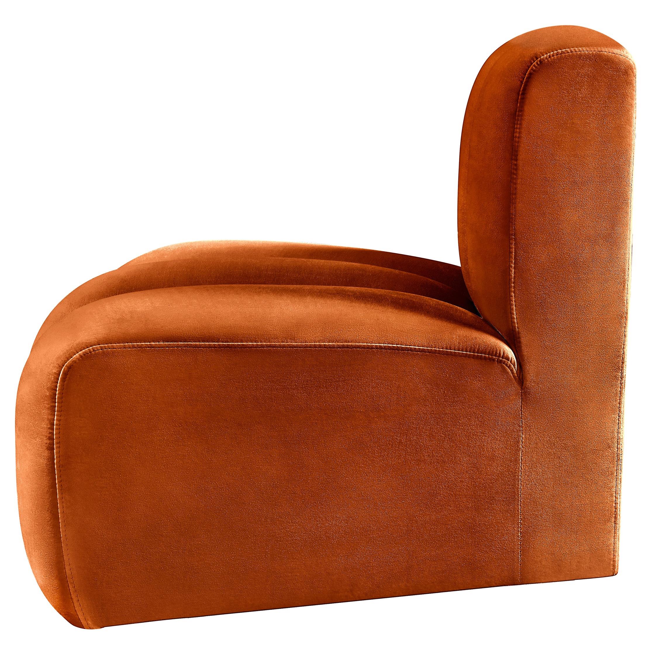 Meridian Arc Cognac Velvet Reverse Corner