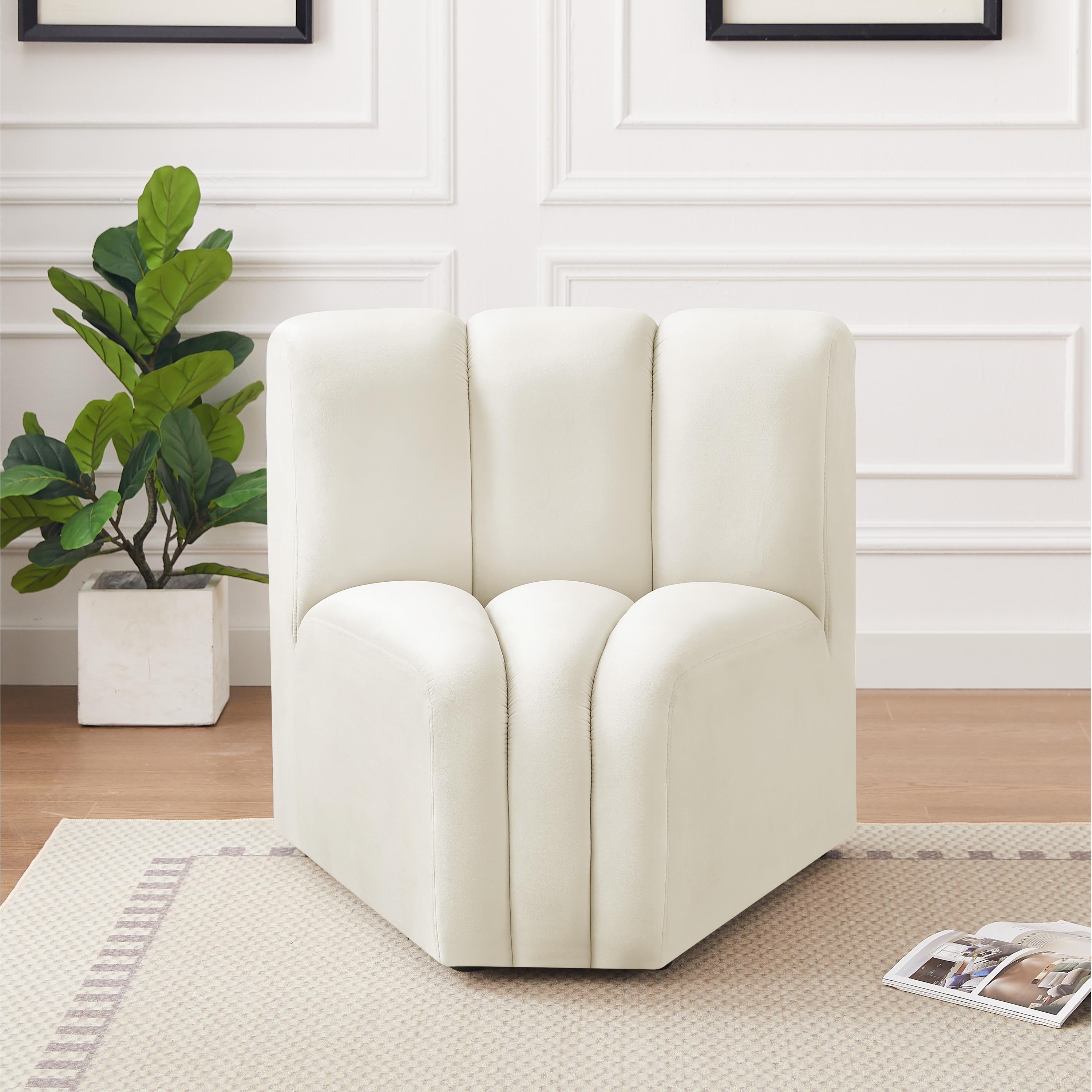 Meridian Arc Cream Velvet Curved Corner