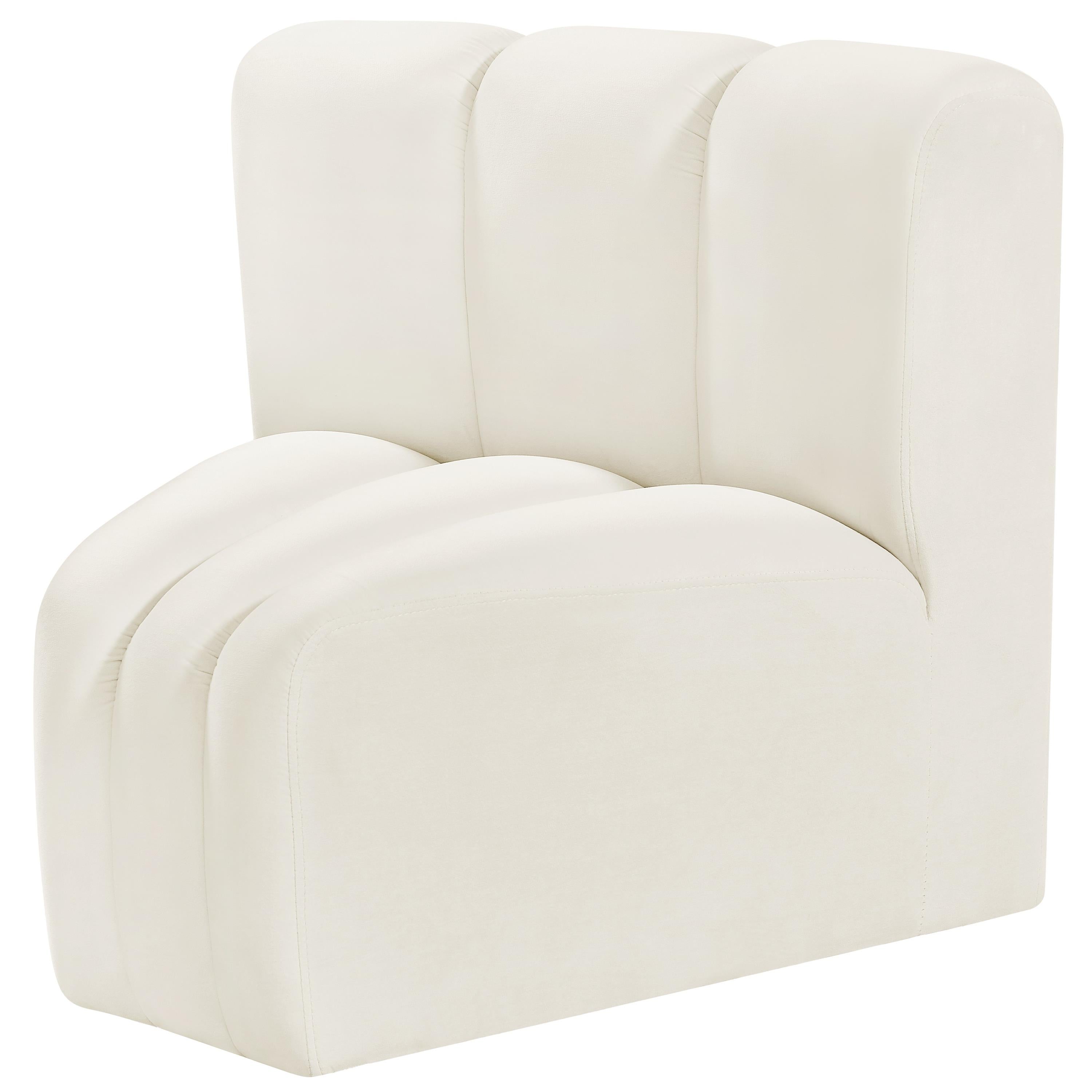 Meridian Arc Cream Velvet Curved Corner