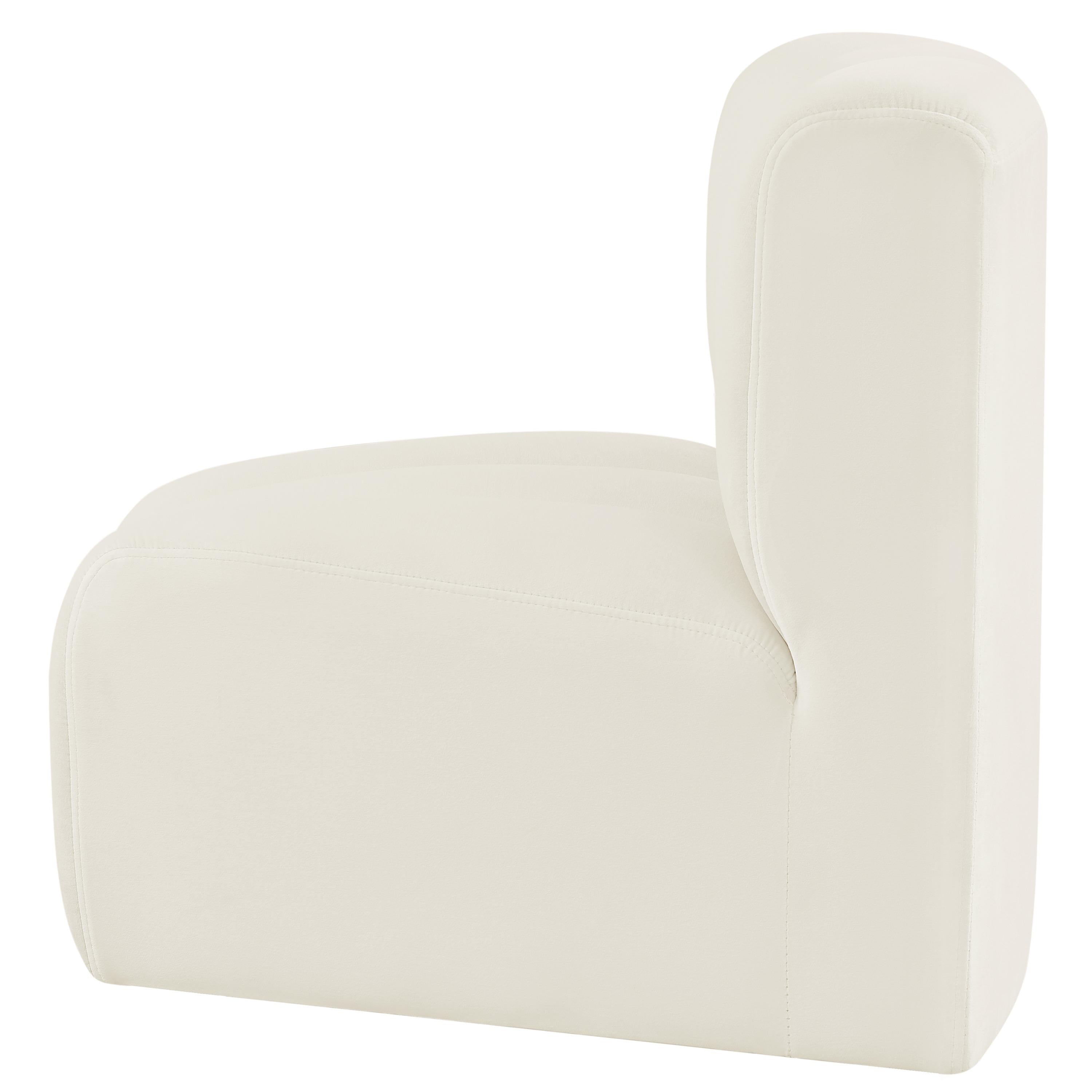 Meridian Arc Cream Velvet Curved Corner