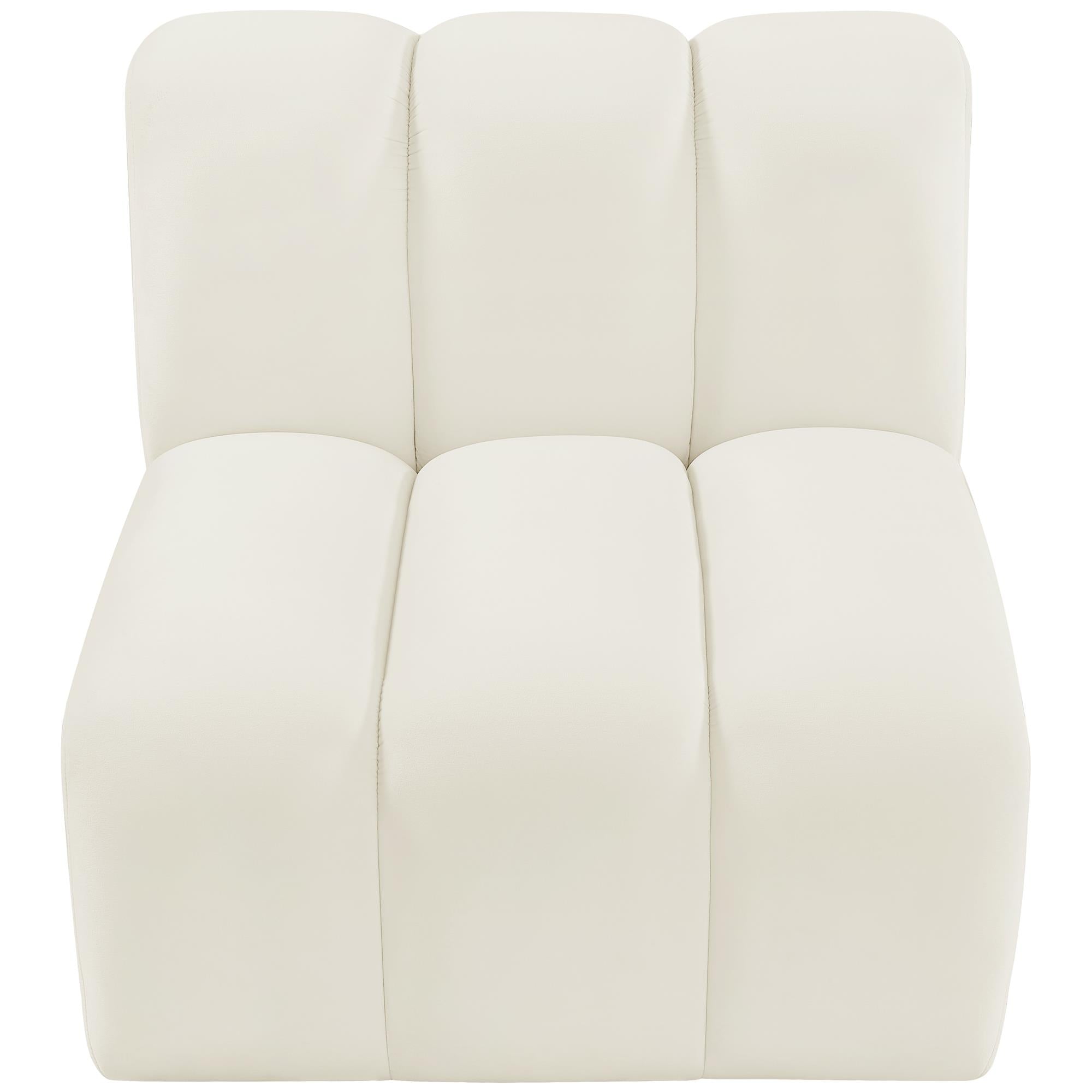 Meridian Arc Cream Velvet Straight Chair