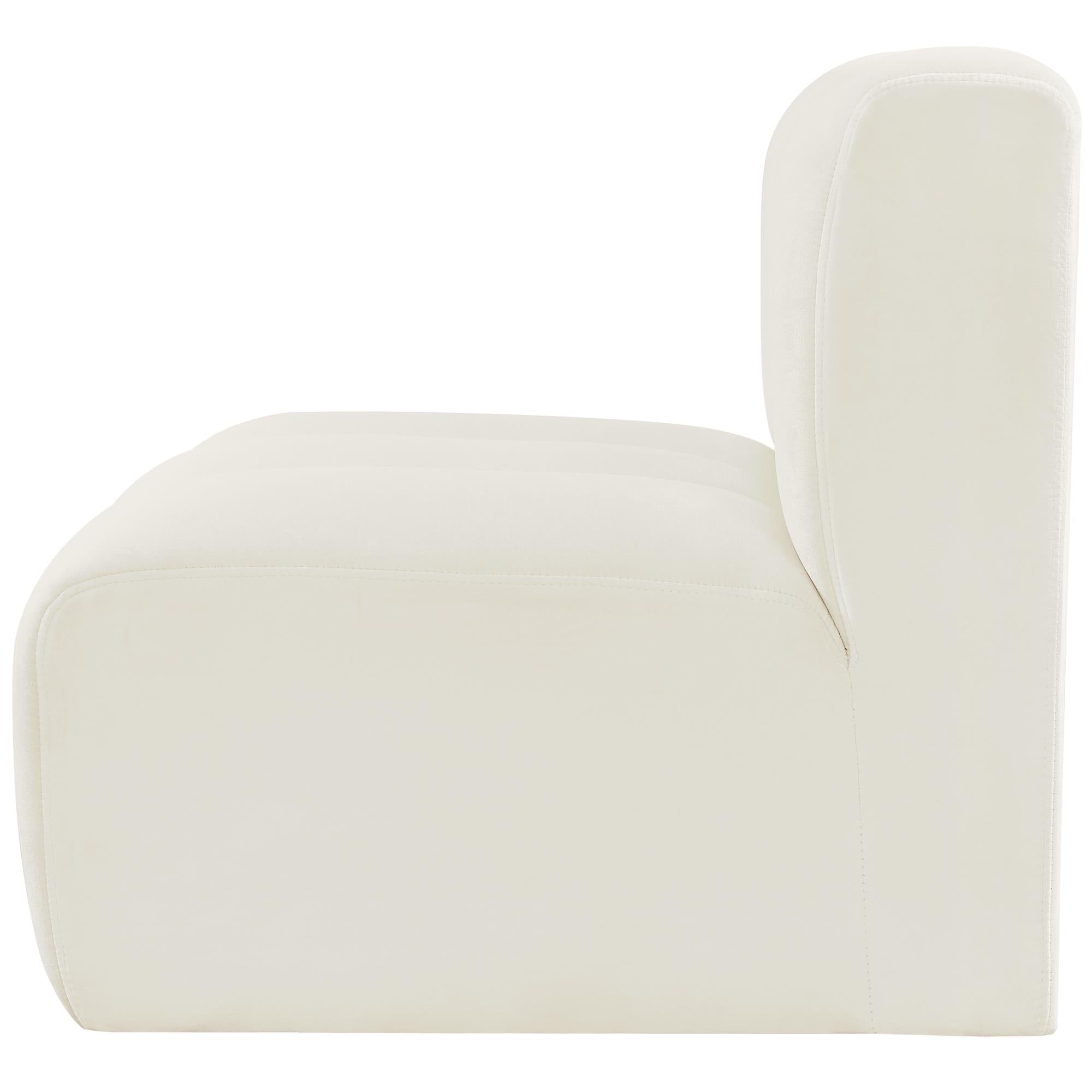 Meridian Arc Cream Velvet Straight Chair