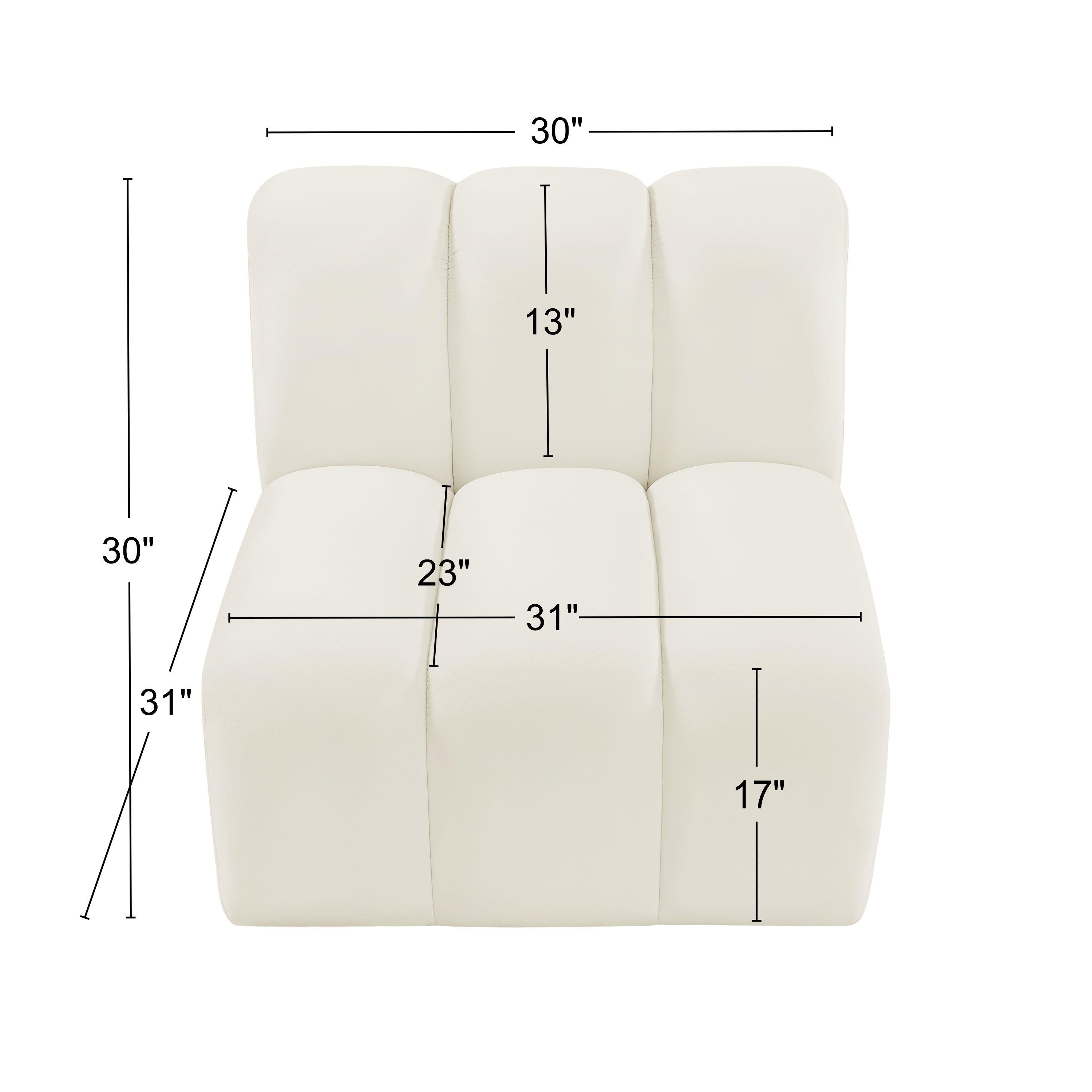 Meridian Arc Cream Velvet Straight Chair