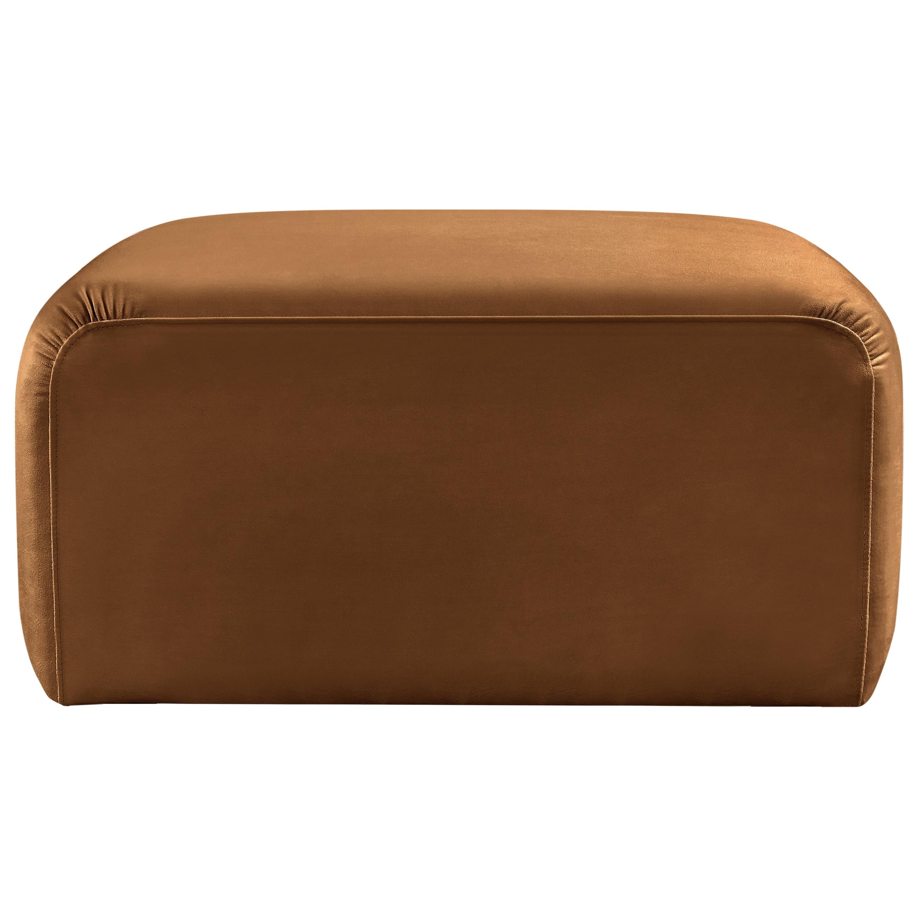 Meridian Arc Saddle Velvet Ottoman