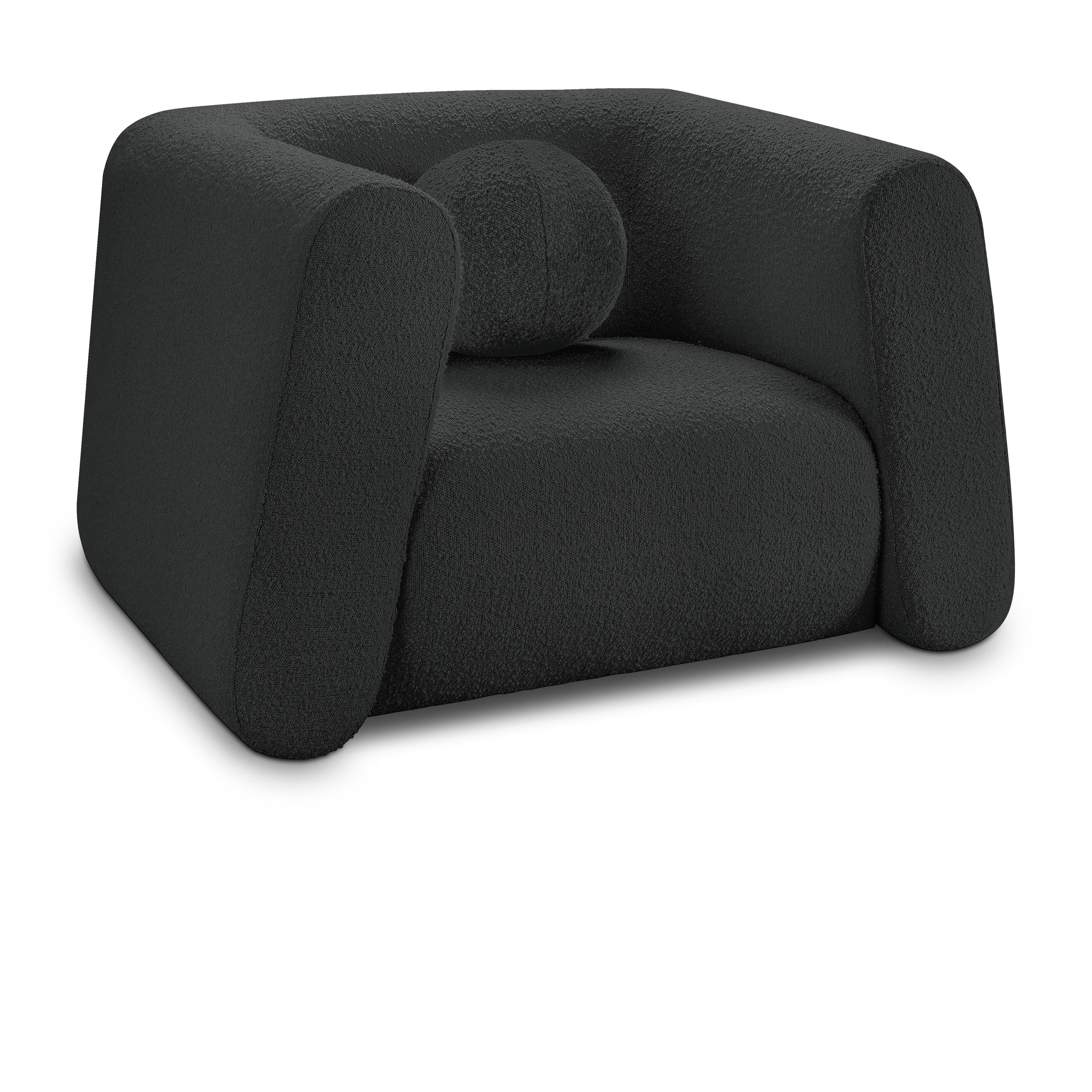 Meridian Abbington Black Boucle Fabric Chair