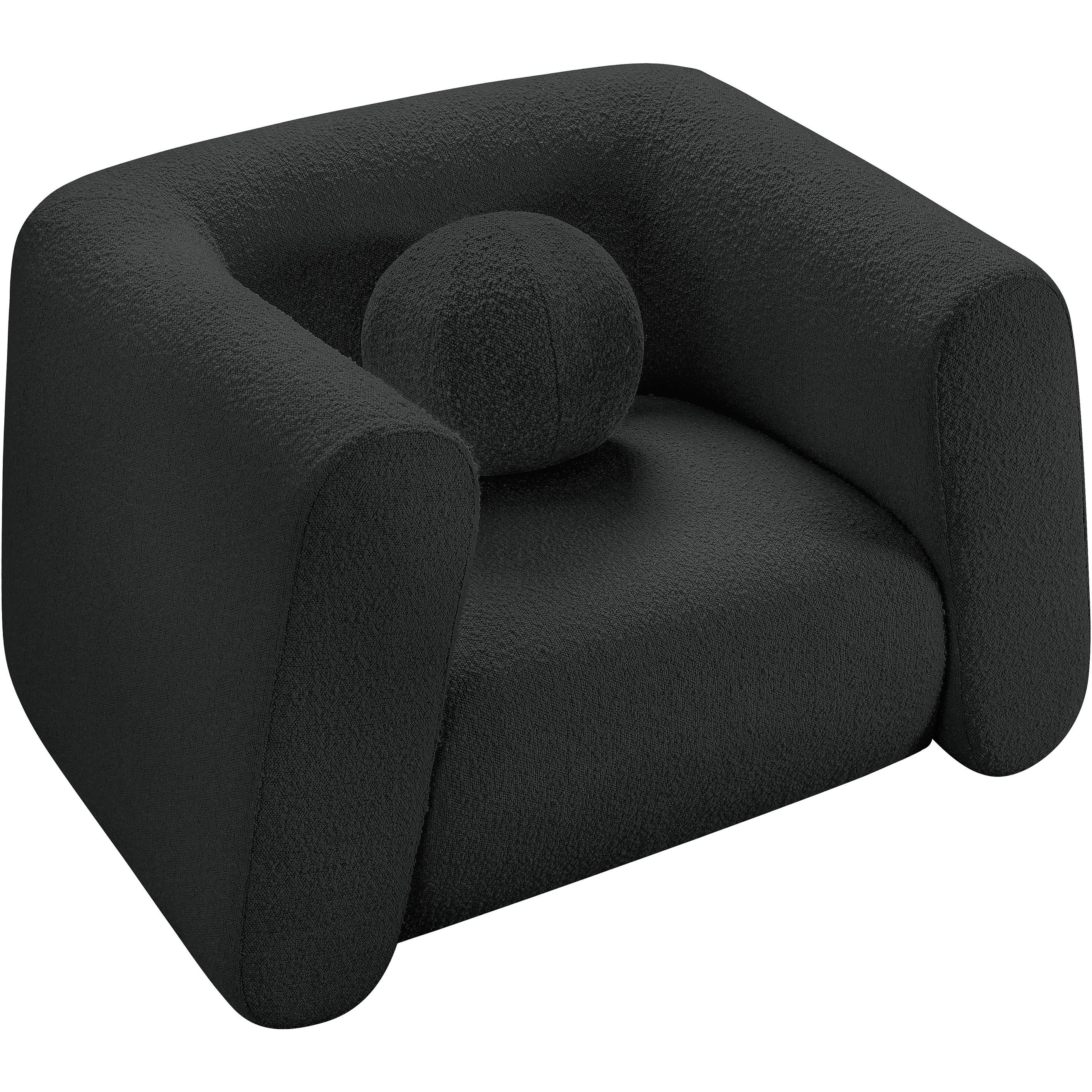 Meridian Abbington Black Boucle Fabric Chair