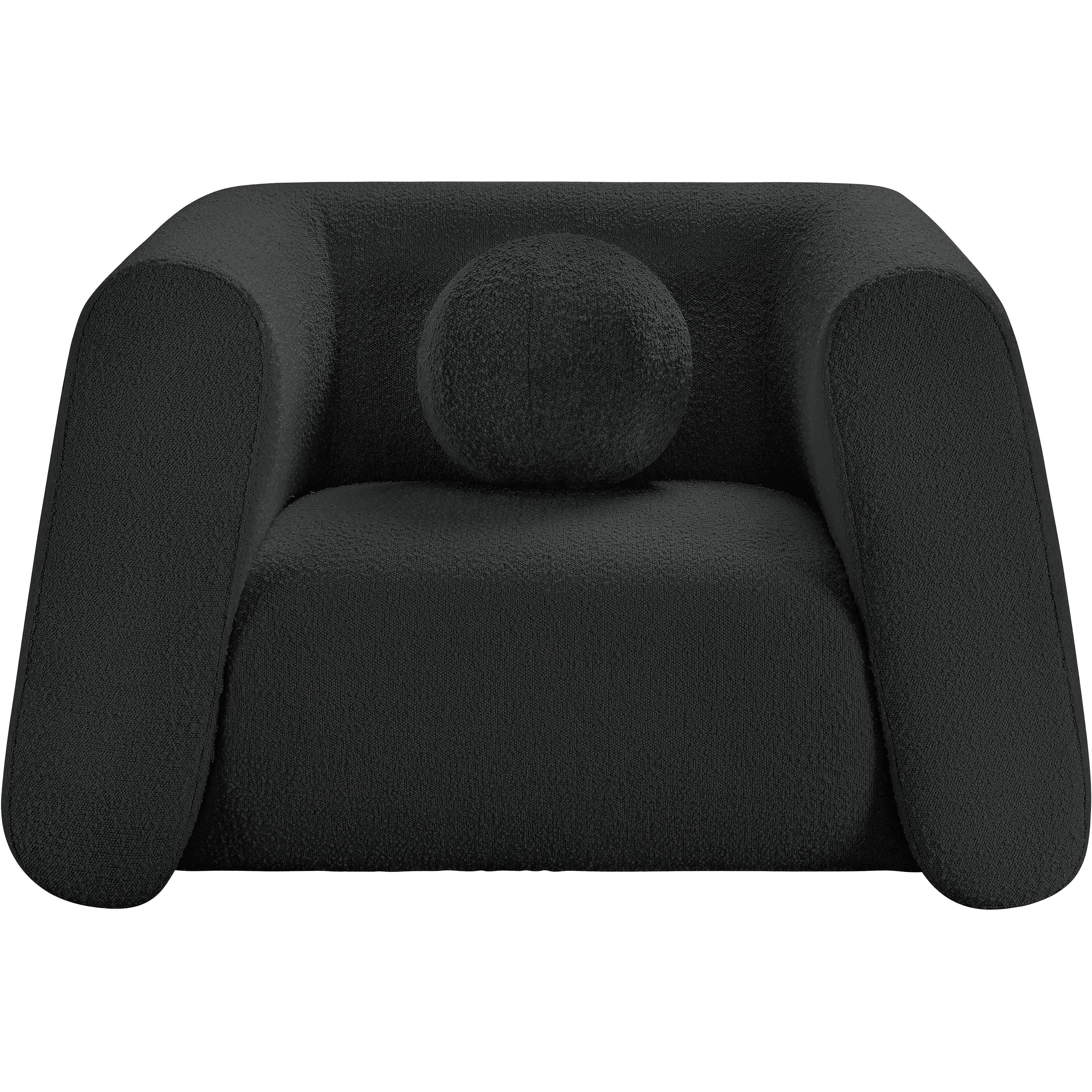 Meridian Abbington Black Boucle Fabric Chair