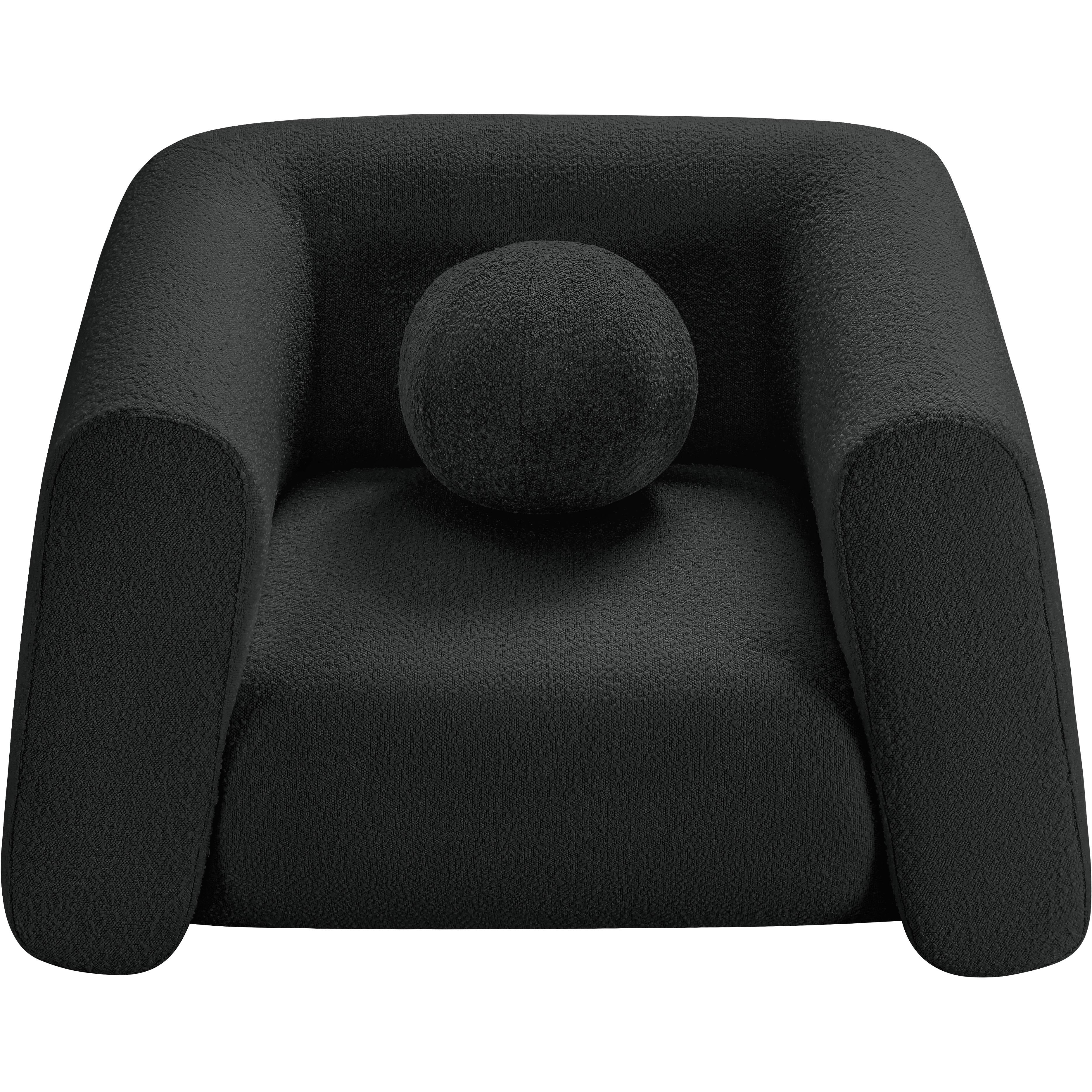 Meridian Abbington Black Boucle Fabric Chair