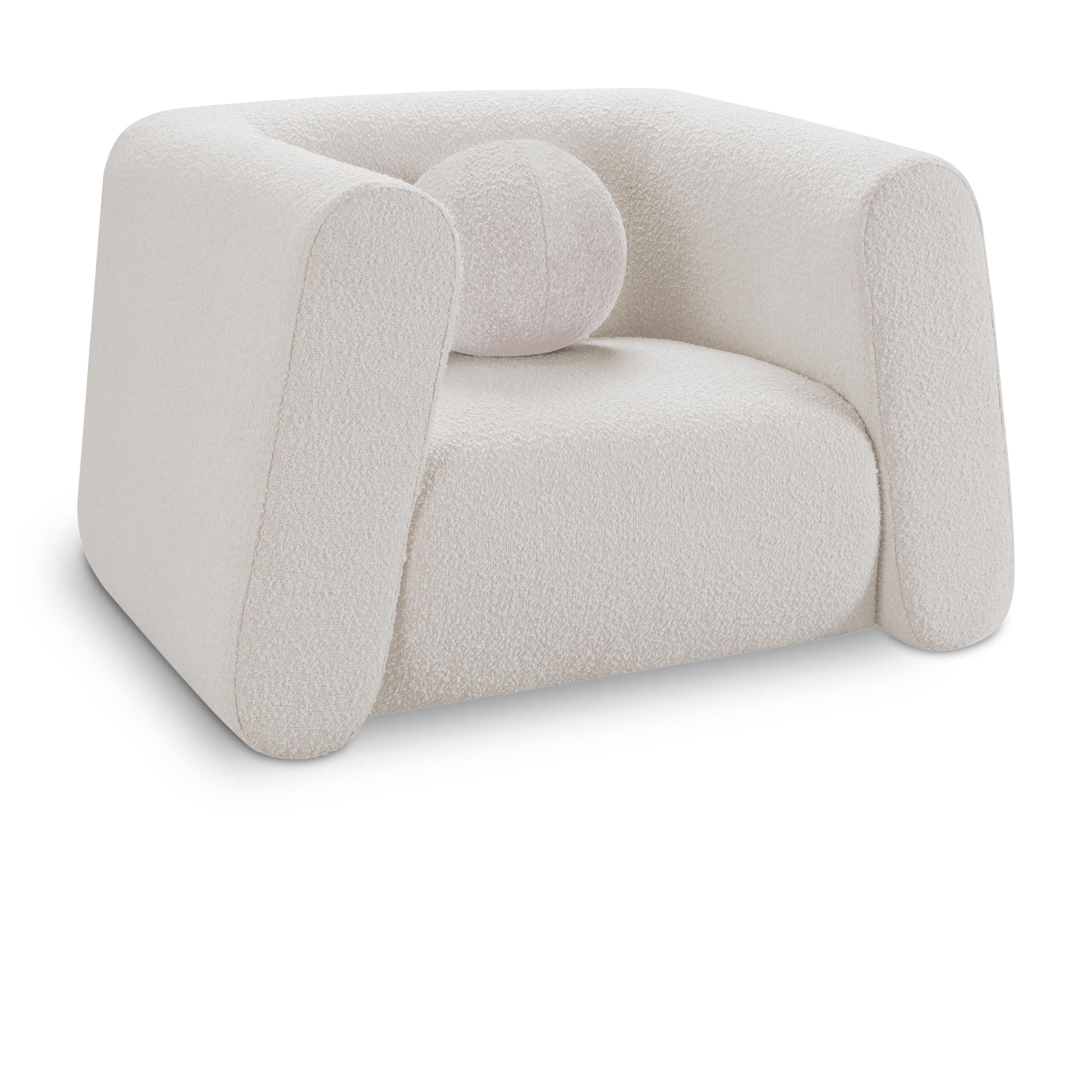 Meridian Abbington Cream Boucle Fabric Chair