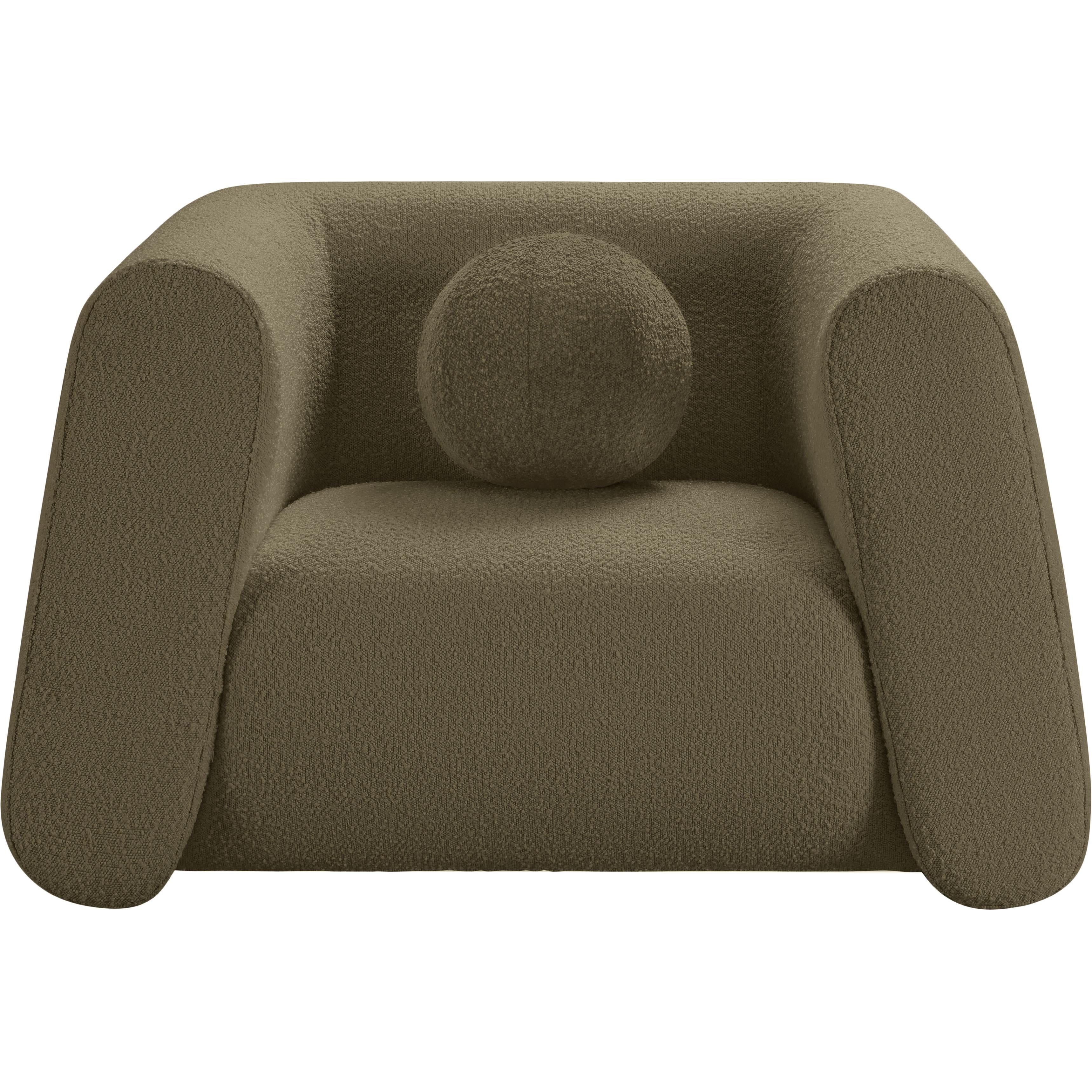 Meridian Abbington Olive Boucle Fabric Chair