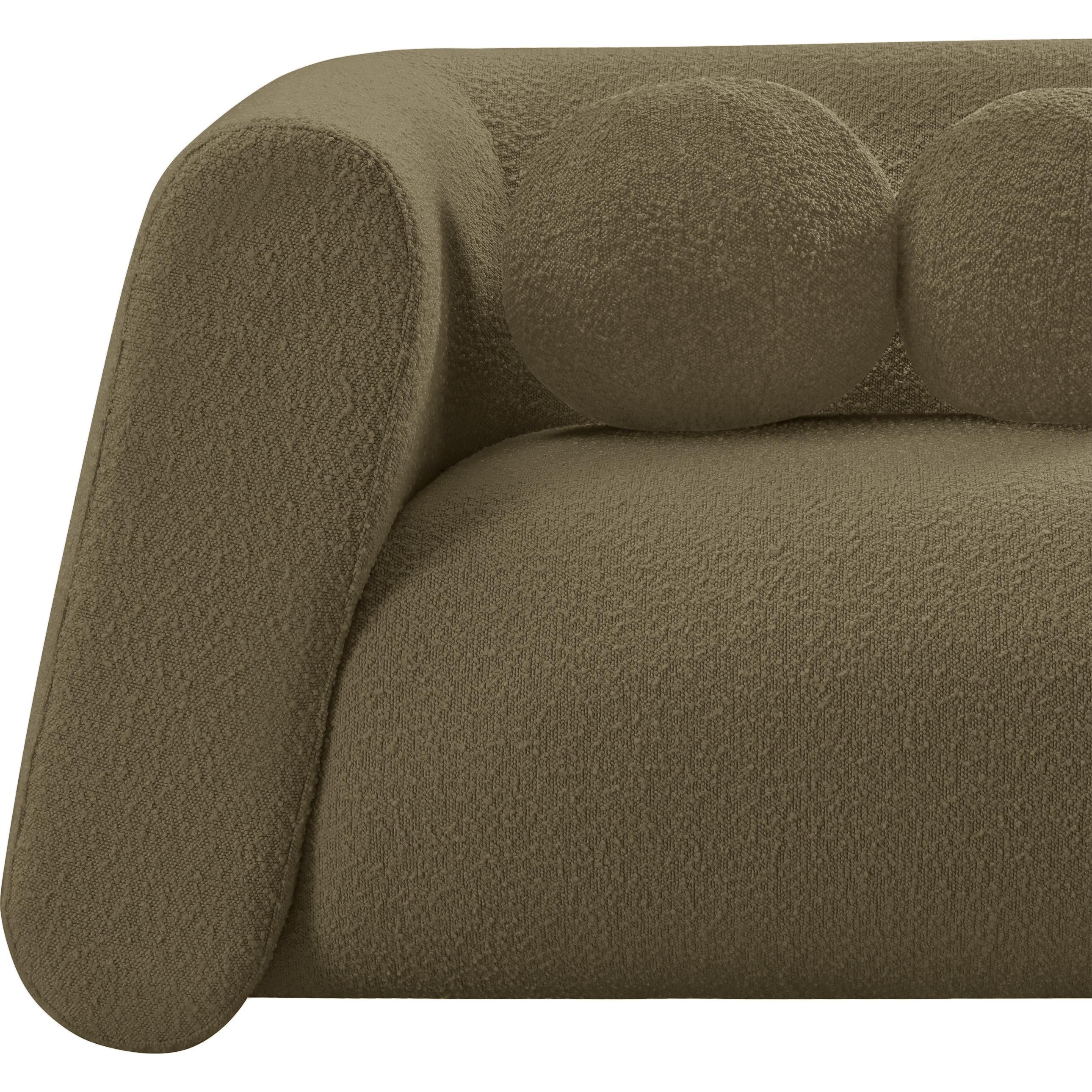 Meridian Abbington Olive Boucle Fabric Chair